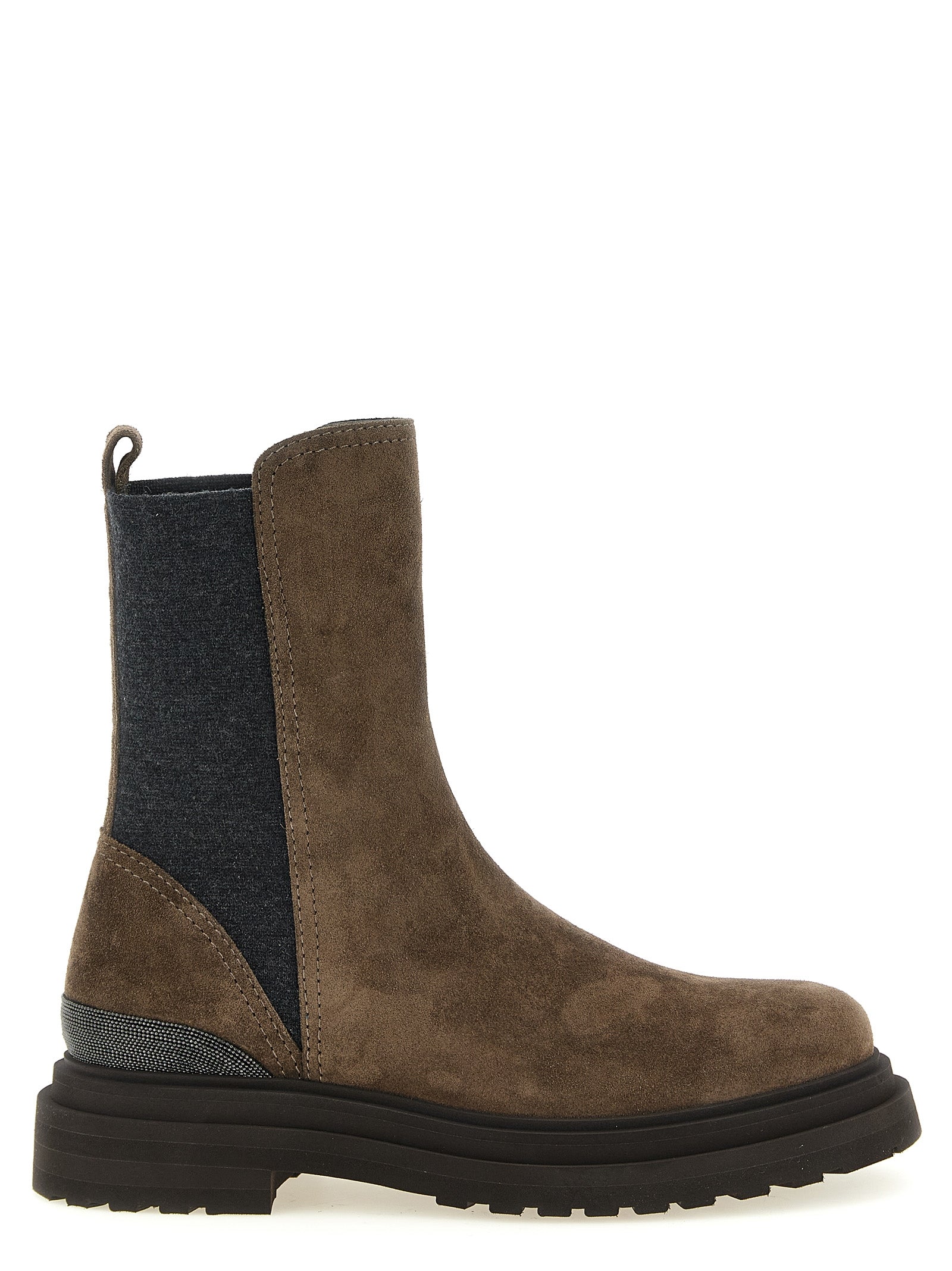 Brunello Cucinelli Brown Calfskin Ankle Boots