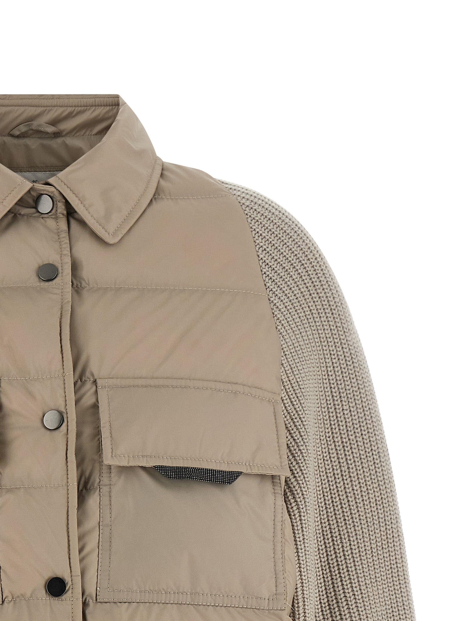 Brunello Cucinelli Beige Polyester Shell Jacket