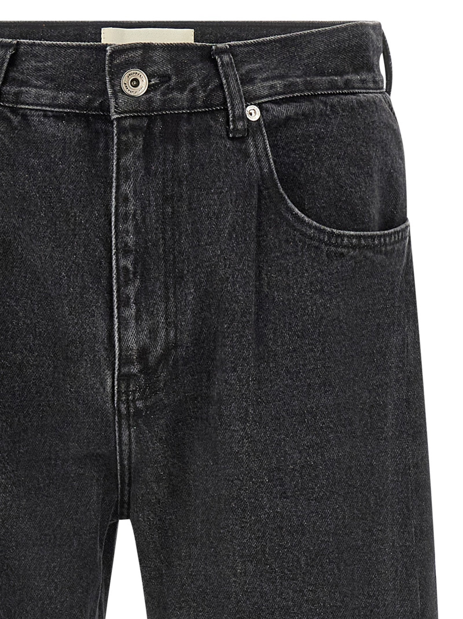 SECOND/LAYER Black Cotton Straight-Leg Jeans