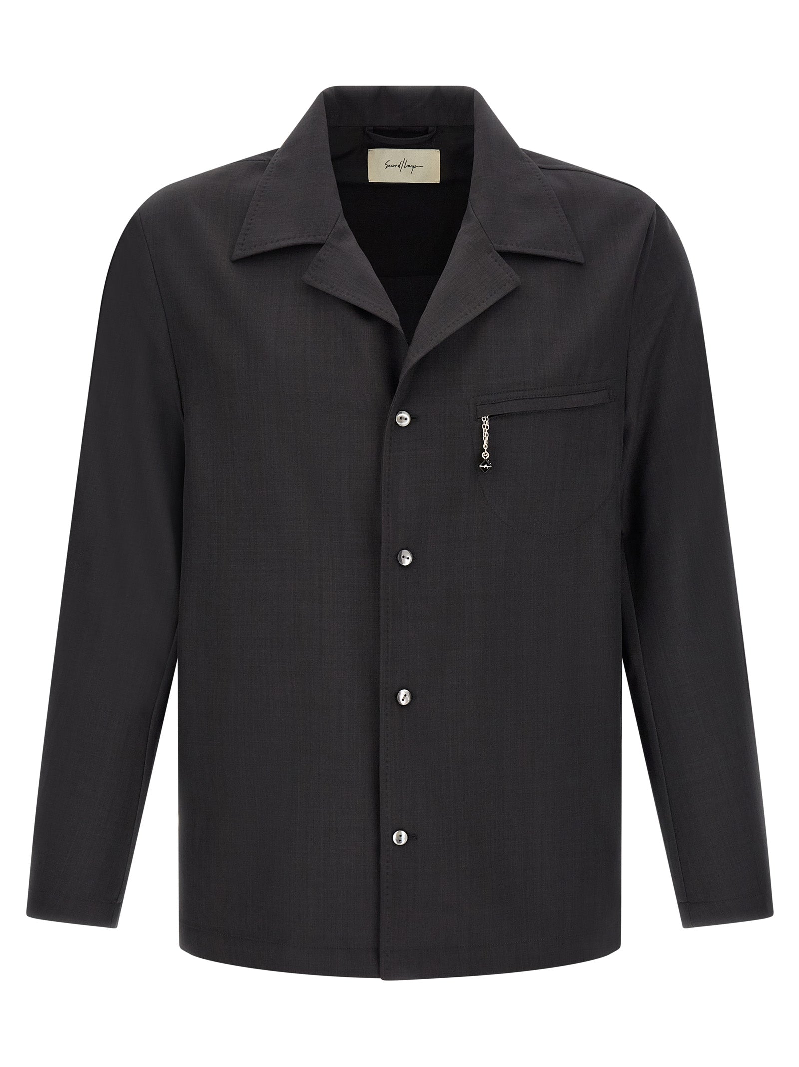 SECOND/LAYER Gray Polyester Blouse