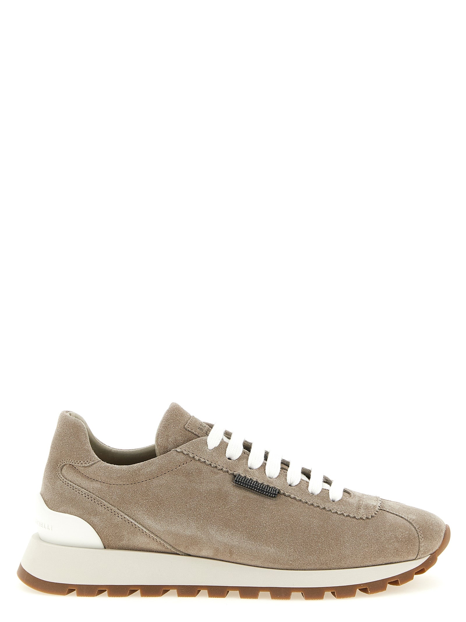 Brunello Cucinelli Beige Calfskin Athletic Sneakers