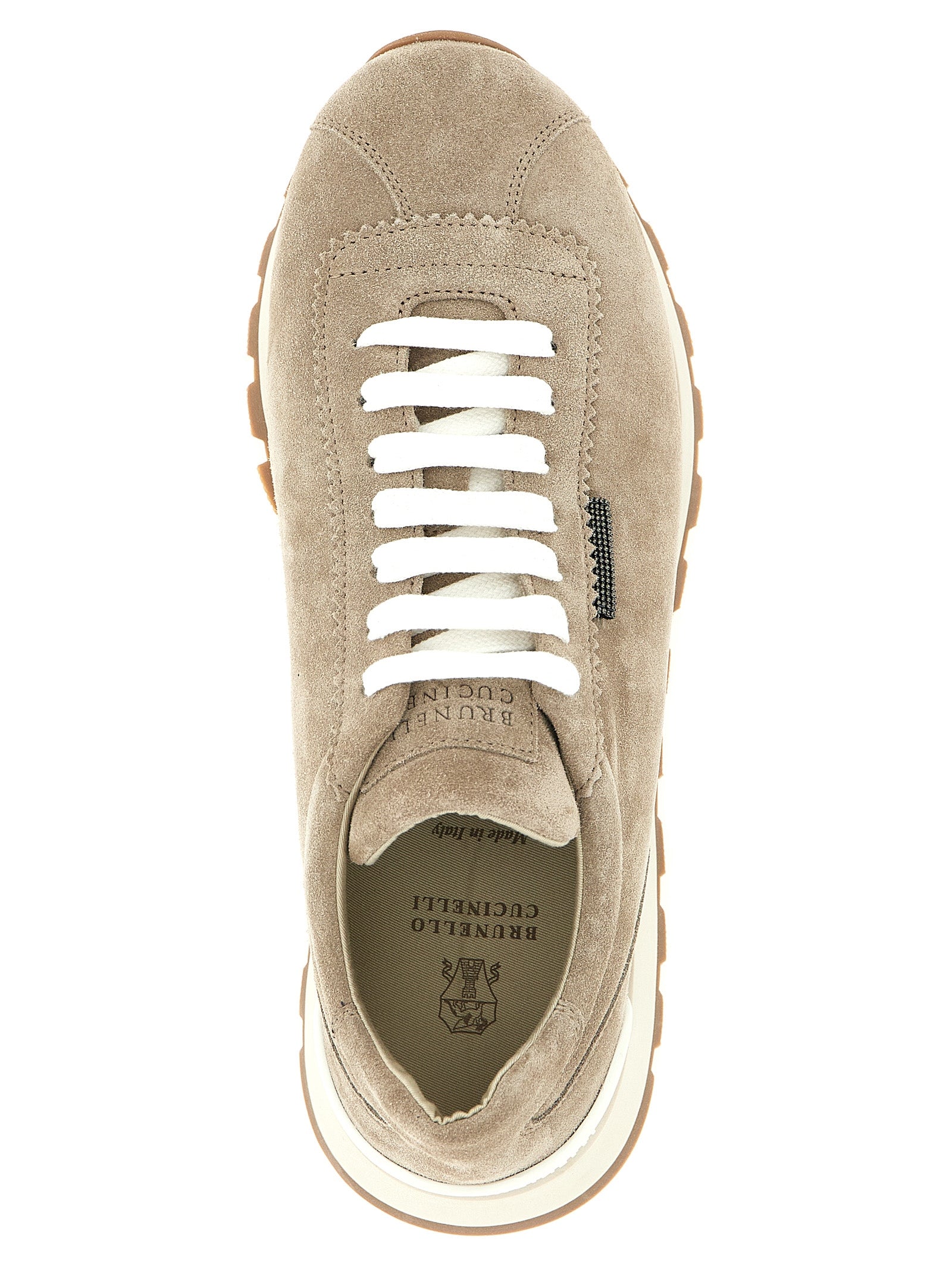 Brunello Cucinelli Beige Calfskin Athletic Sneakers