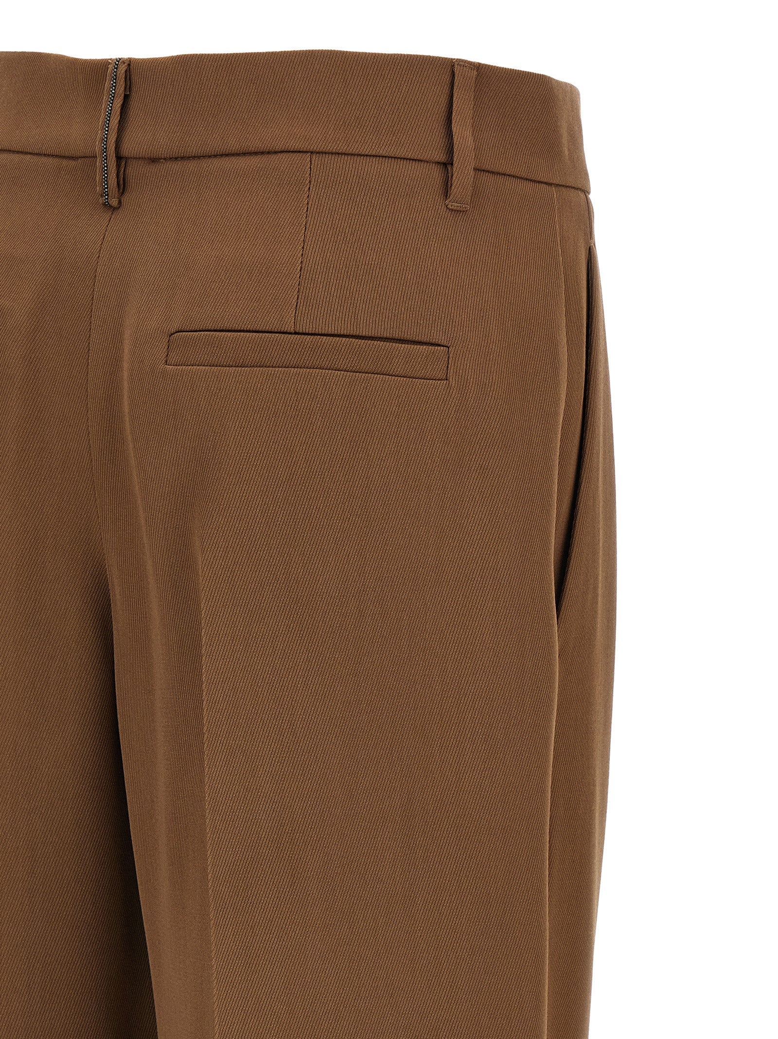 Brunello Cucinelli Brown Virgin Wool Casual Pants