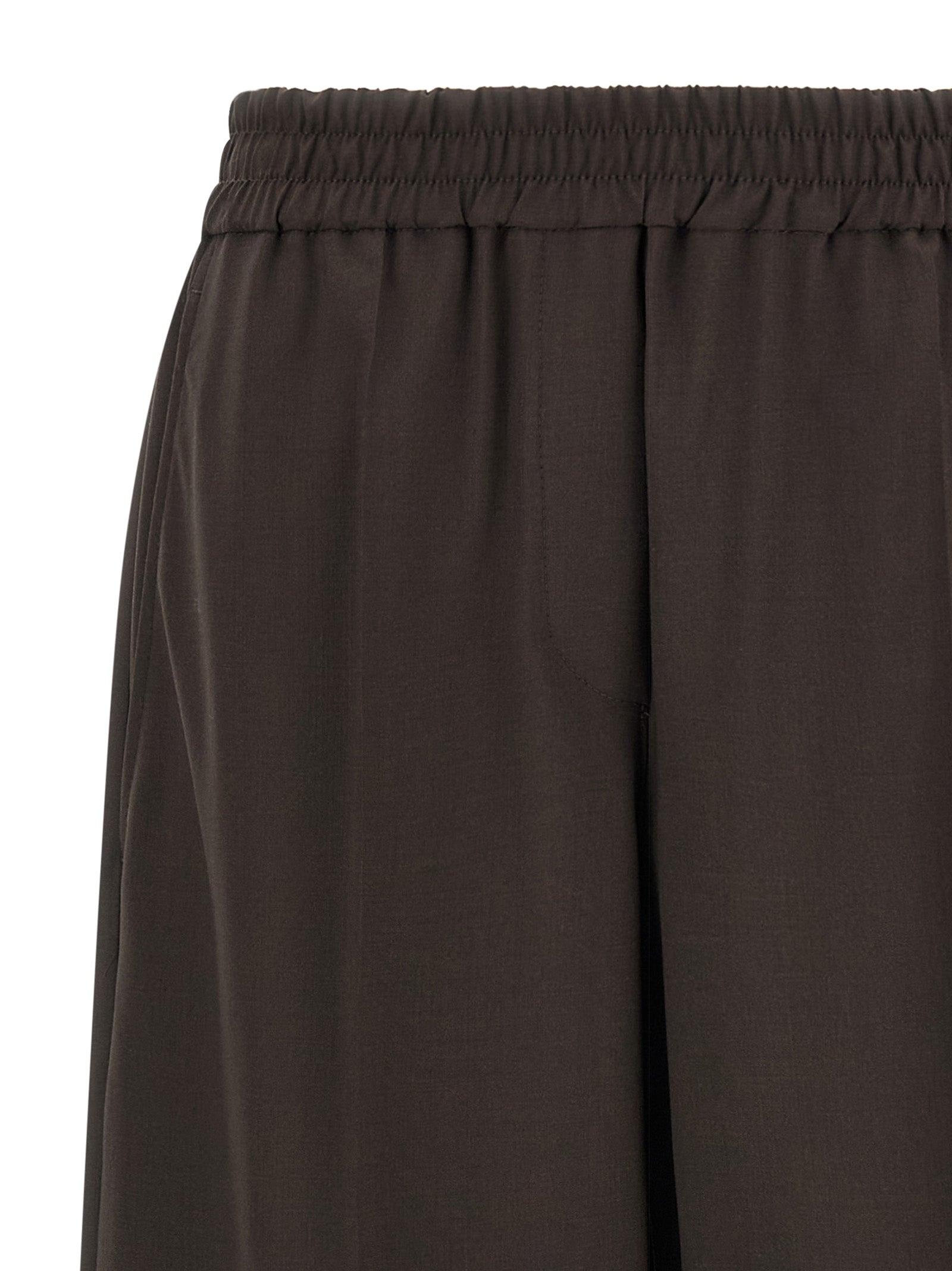 Brunello Cucinelli Brown Virgin Wool Casual Pants