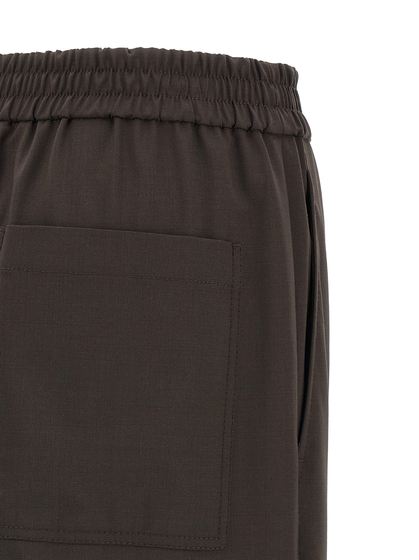 Brunello Cucinelli Brown Virgin Wool Casual Pants