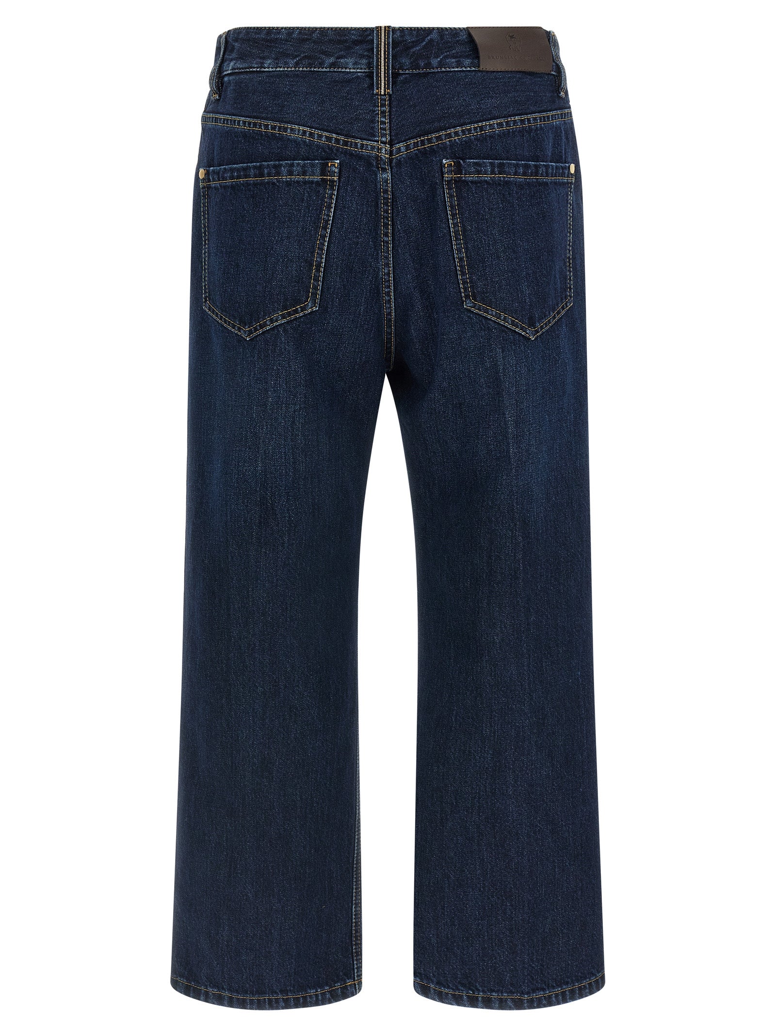 Brunello Cucinelli Blue Cotton Cropped Jeans
