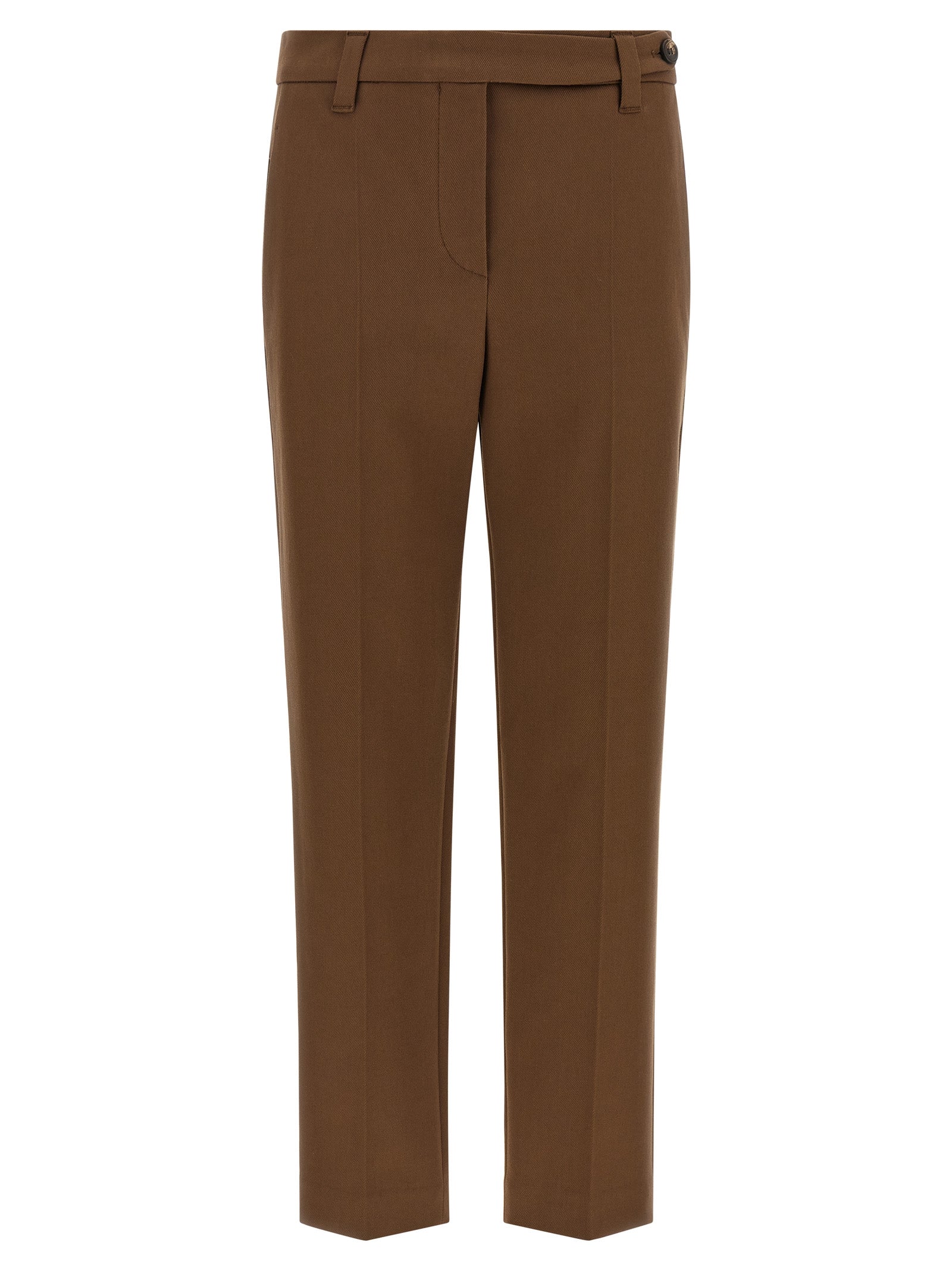 Brunello Cucinelli Brown Cotton Cropped Pants