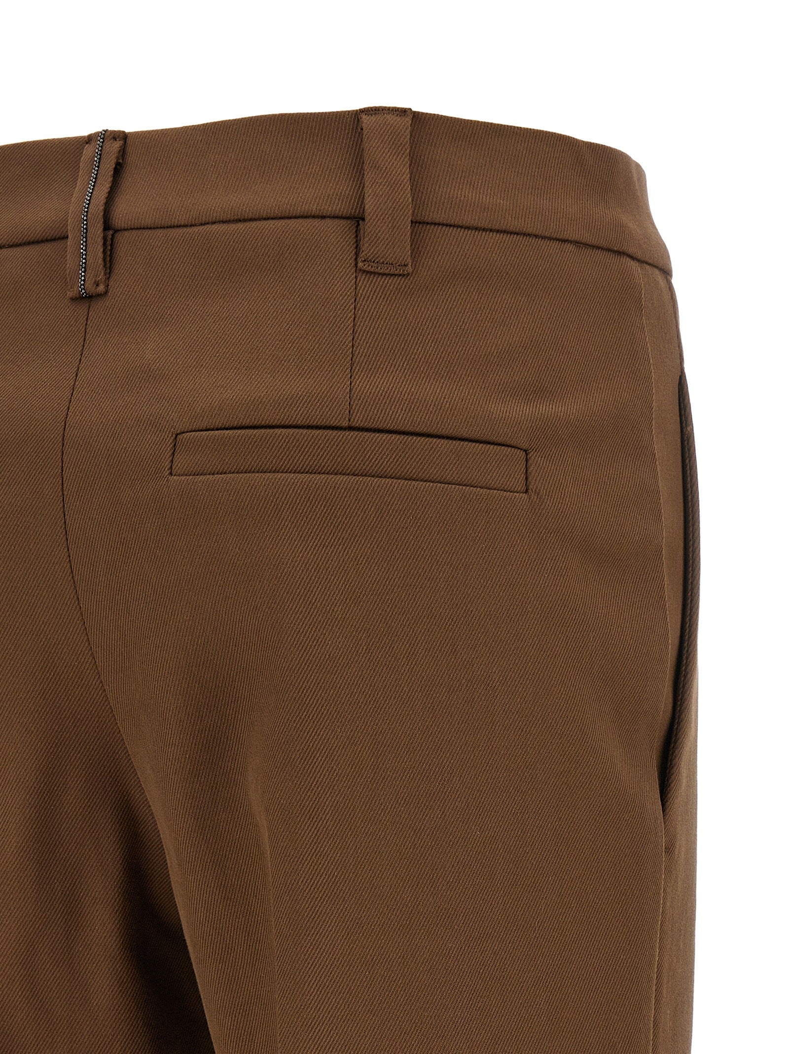 Brunello Cucinelli Brown Cotton Cropped Pants