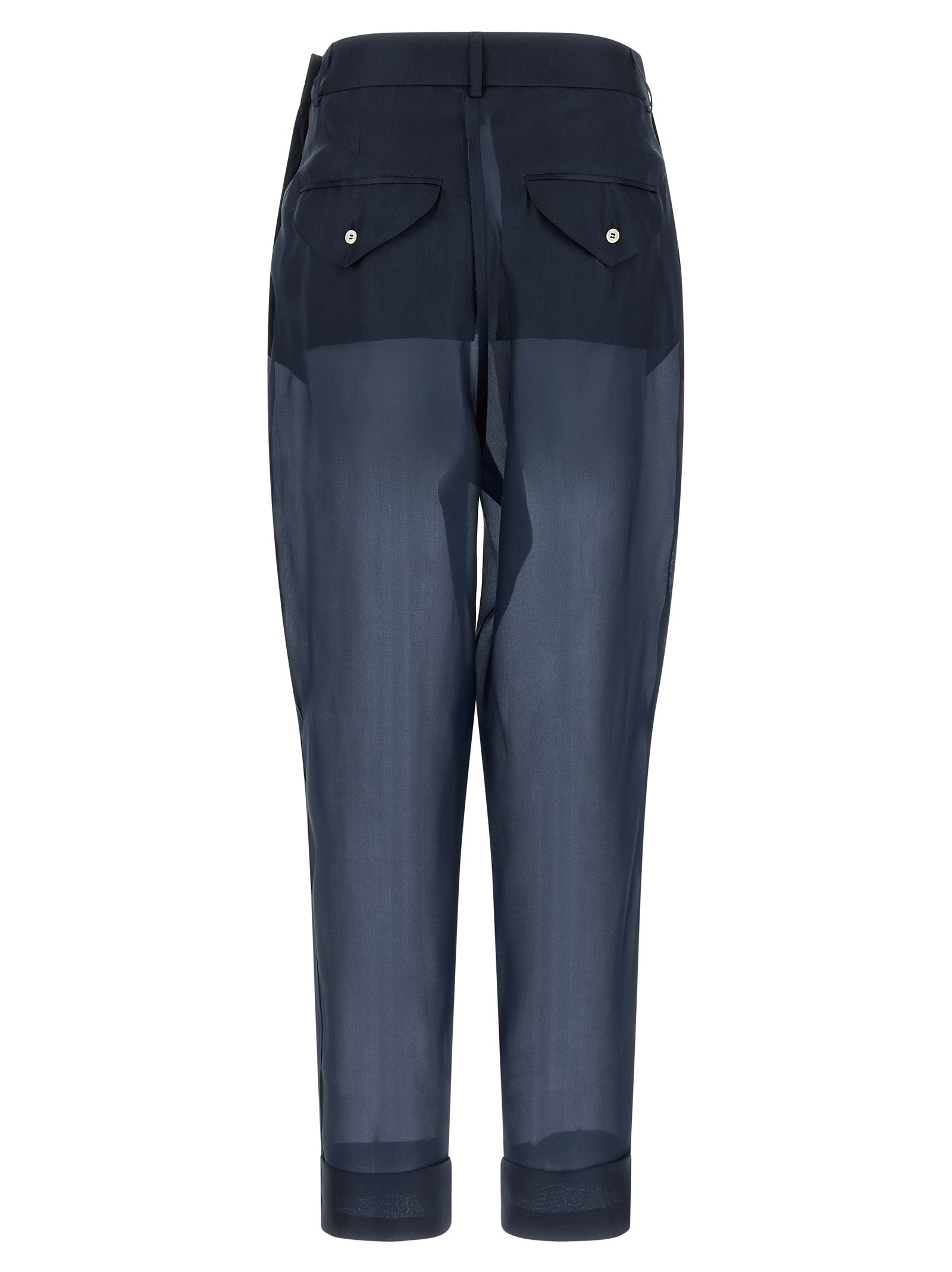 MAISON JEJIA Blue Silk Casual Pants