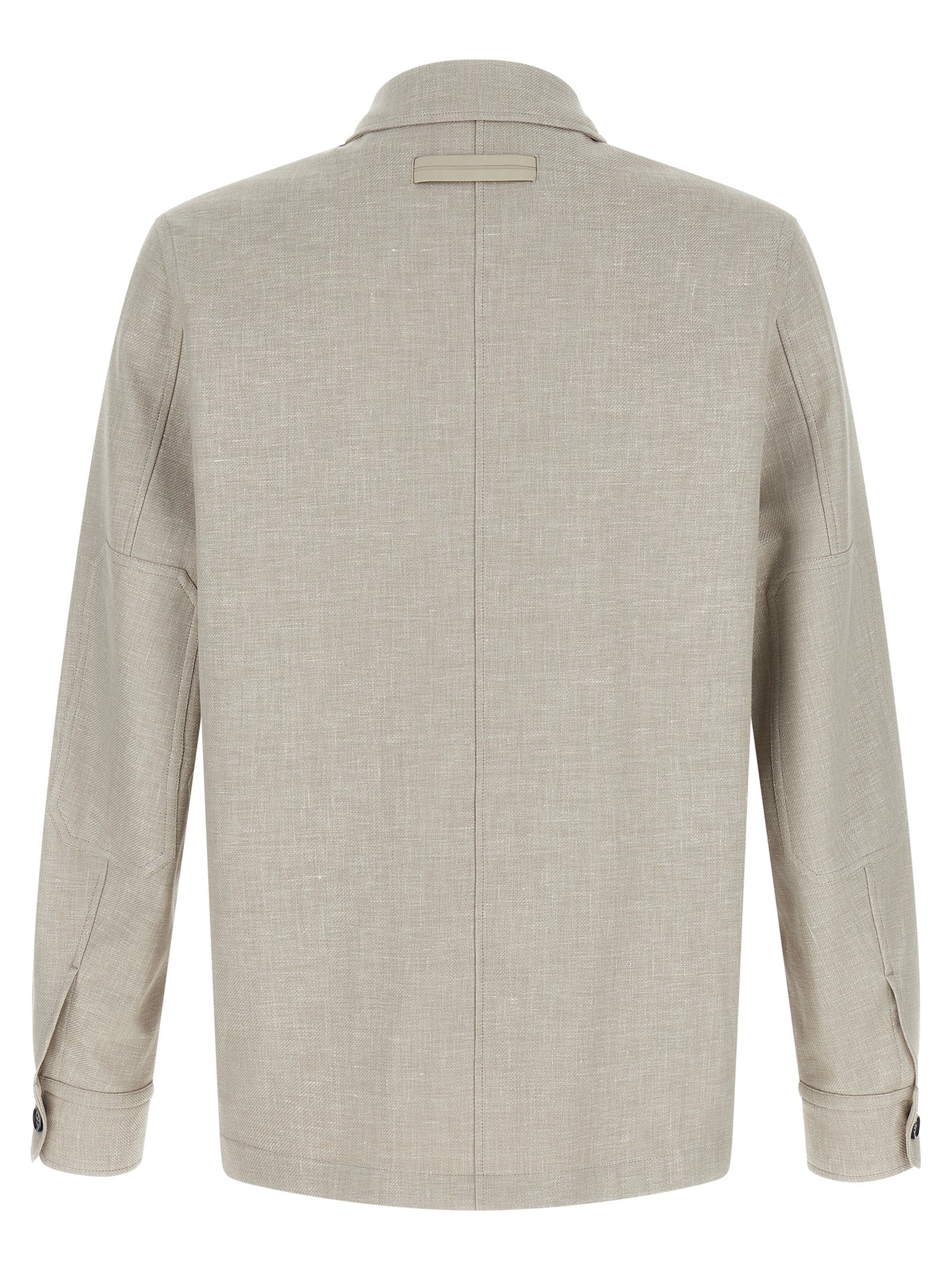 ZEGNA Gray Linen Blouse