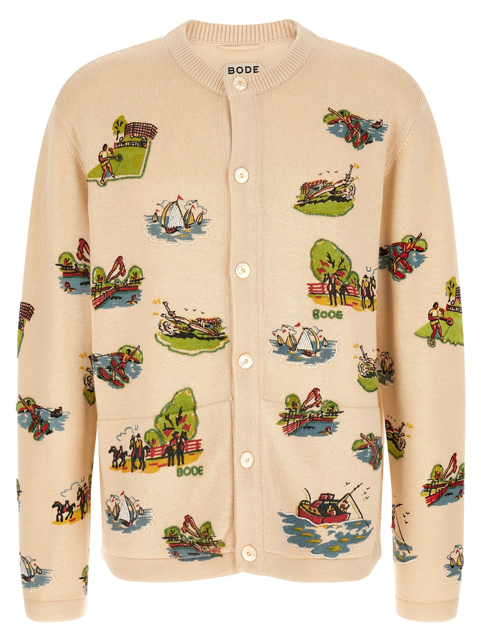 BODE Multicolor Merino Wool Cardigan