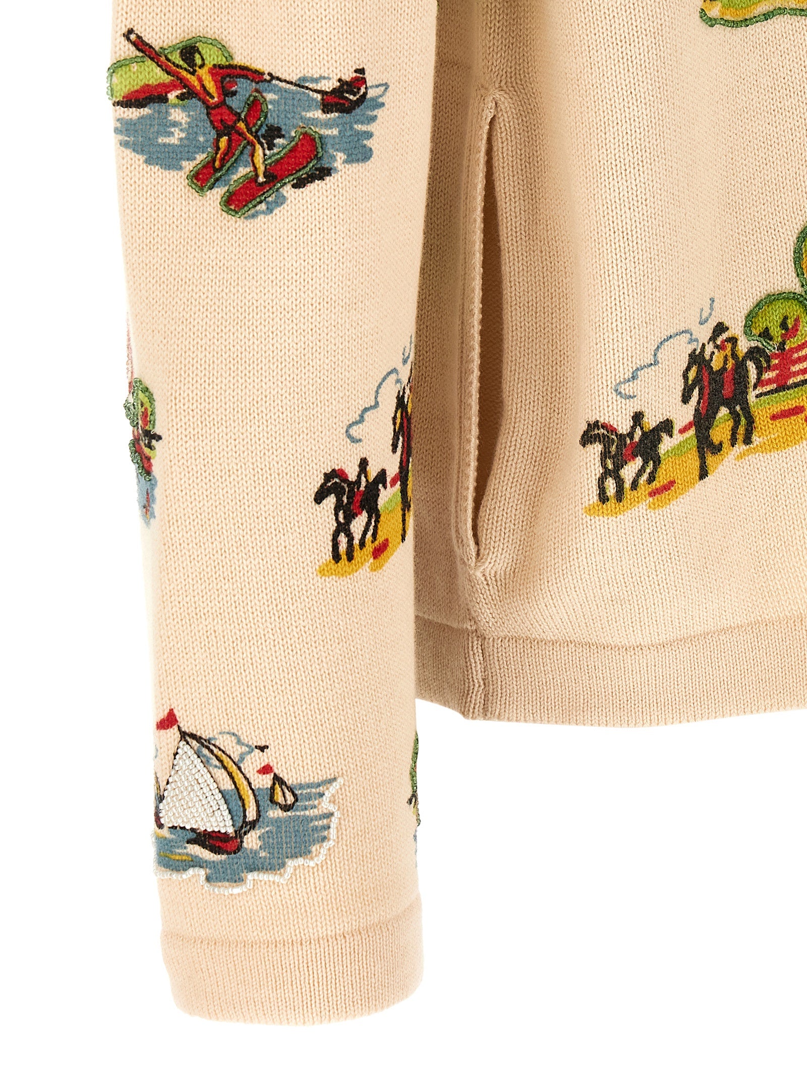BODE Multicolor Merino Wool Cardigan