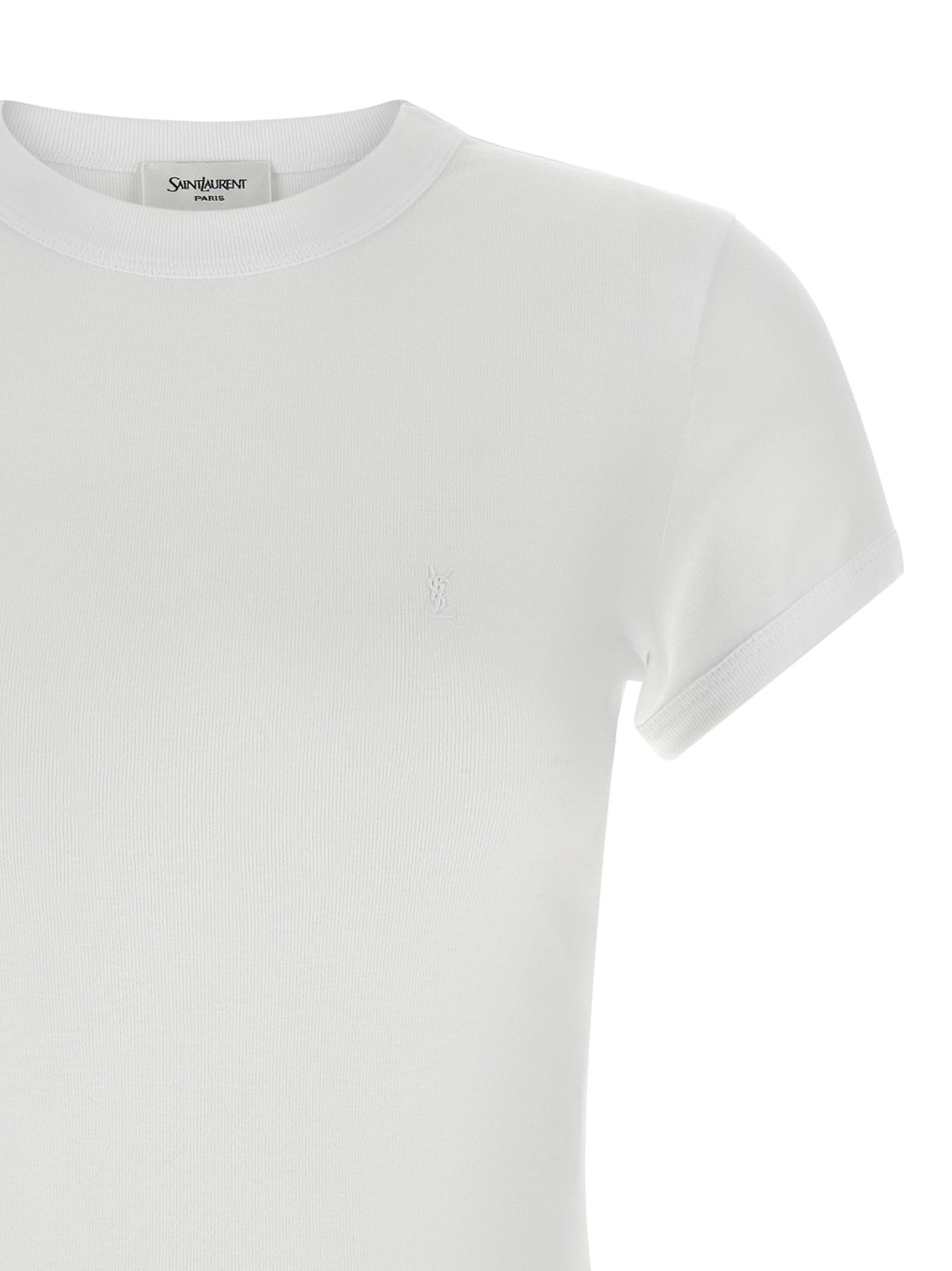 Saint Laurent White Cotton T-Shirt