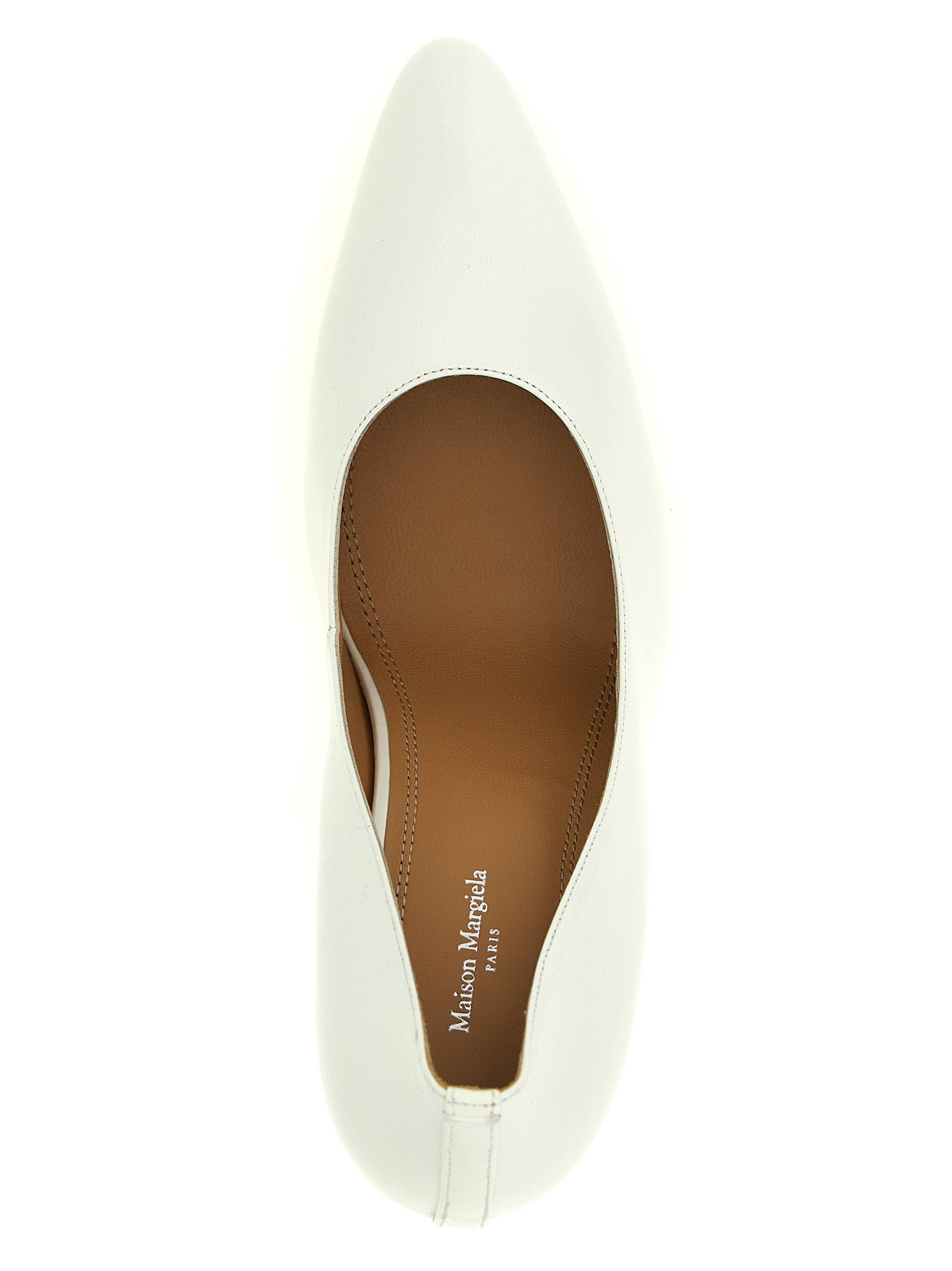 Maison Margiela White Lambskin High Heel Pumps
