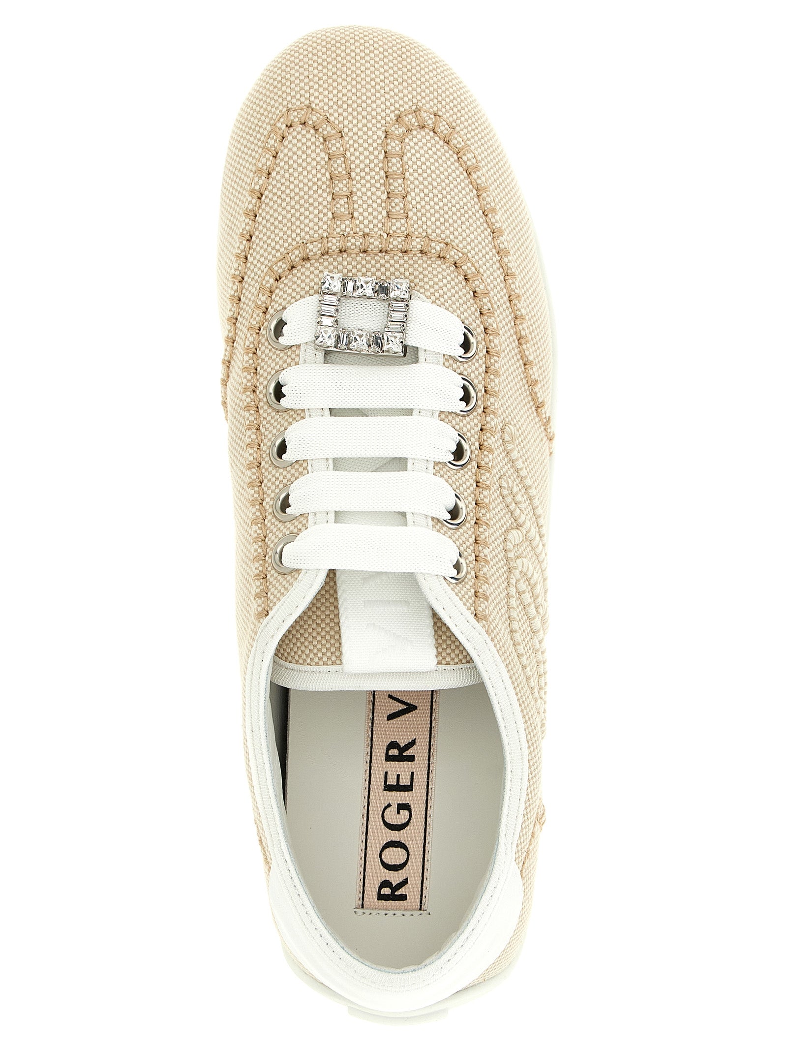 Roger Vivier Beige Polyamide Low Top Sneakers