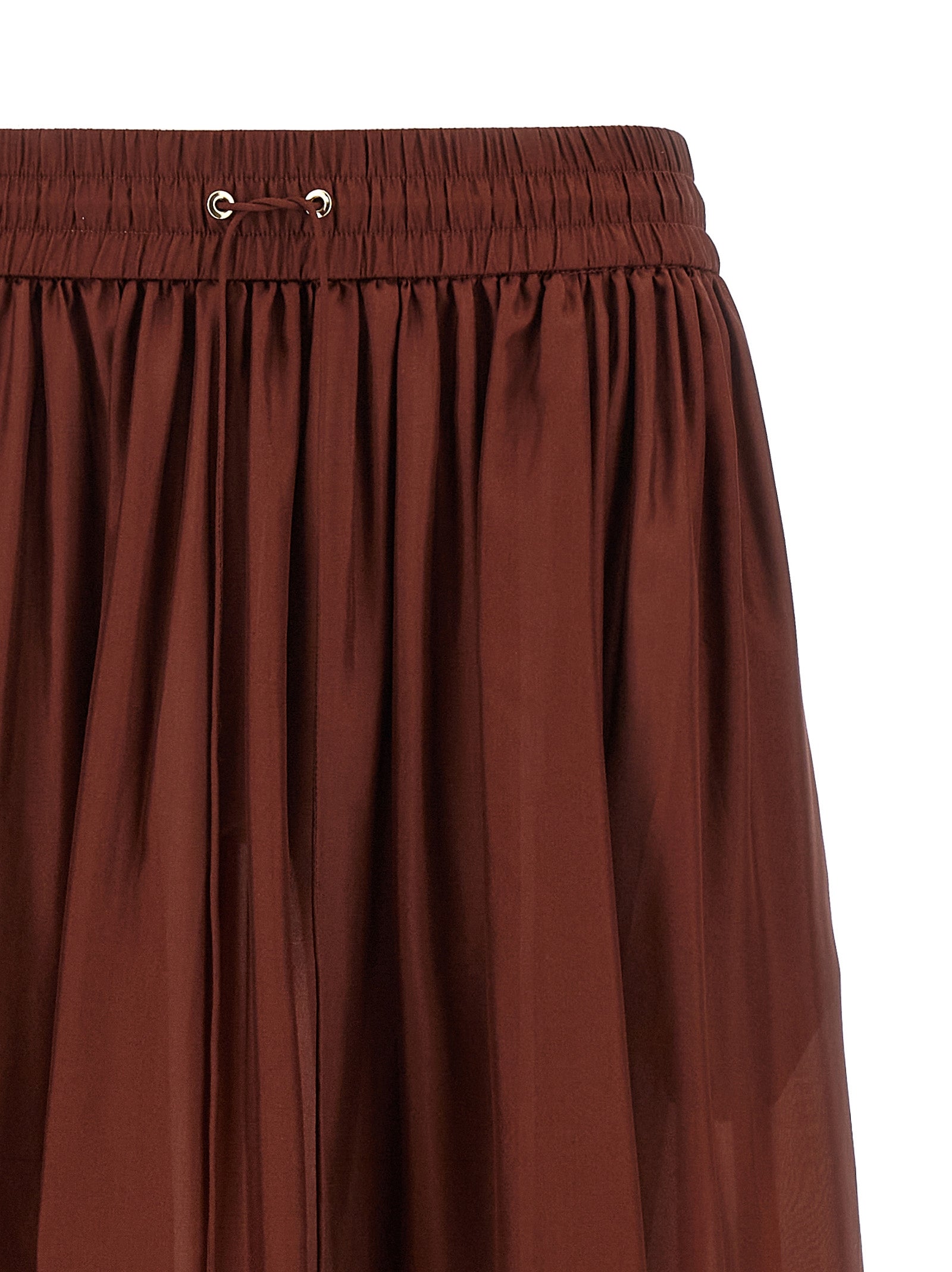 Zimmermann Bordeaux Silk Mini Skirt