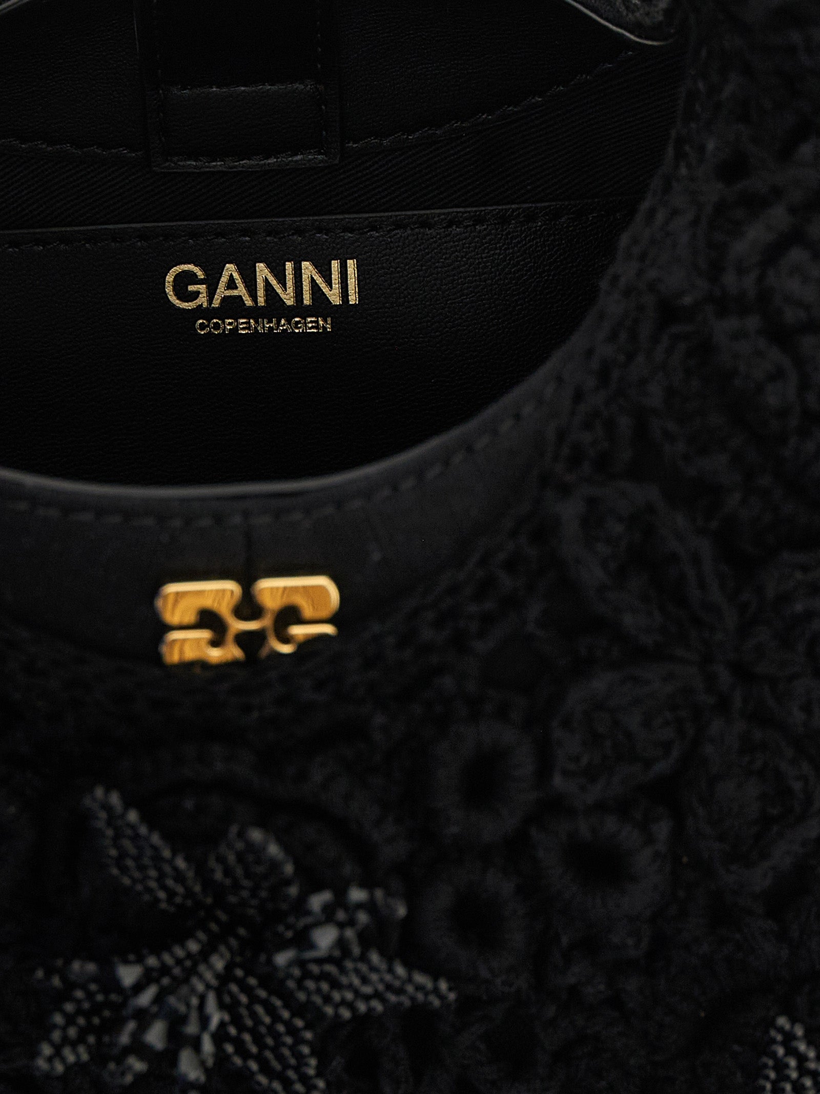 Ganni Black Organic Cotton Handbag