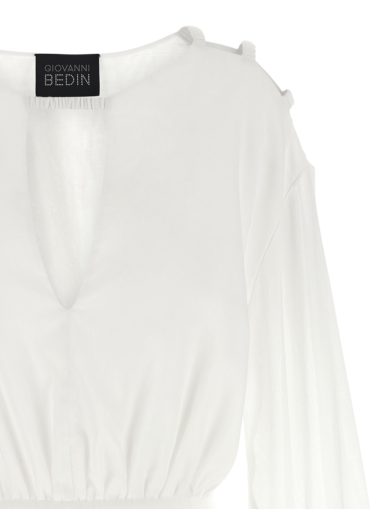 Giovanni Bedin White Cotton Short Dress