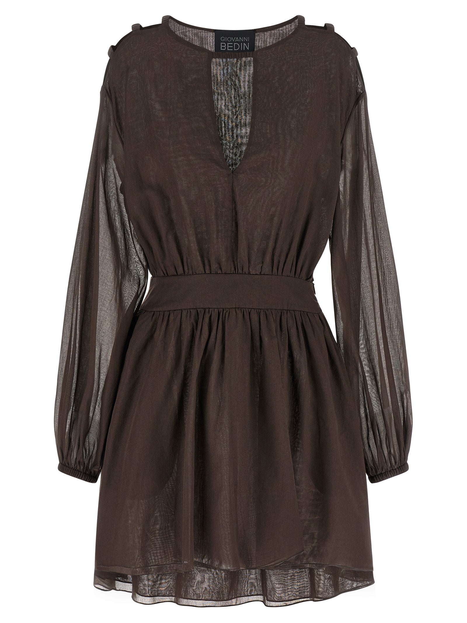 Giovanni Bedin Brown Cotton Short Dress