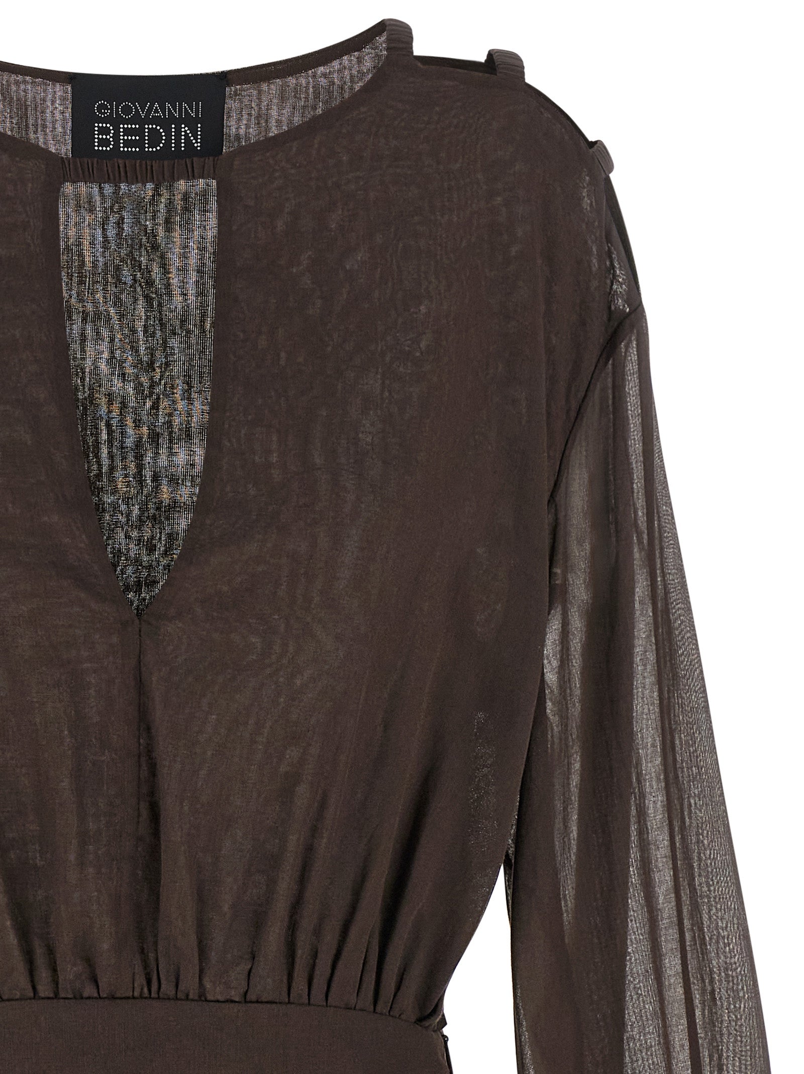 Giovanni Bedin Brown Cotton Short Dress