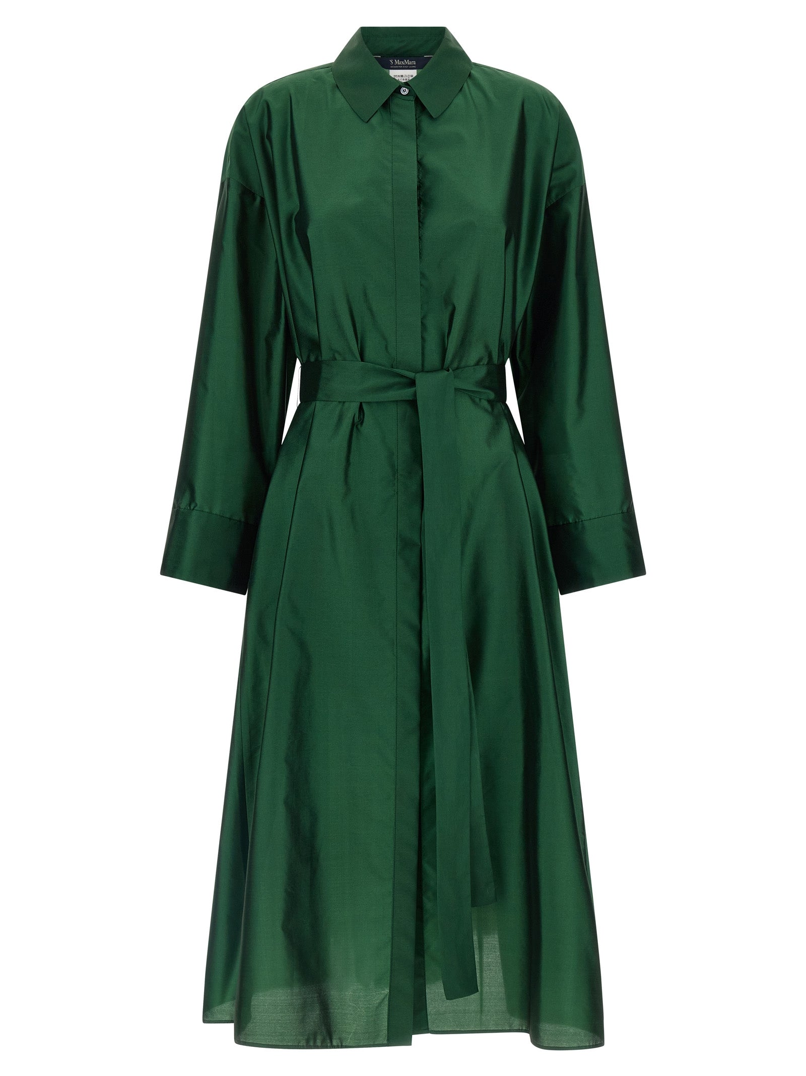 S Max Mara Bicolor Polyester Midi Dress