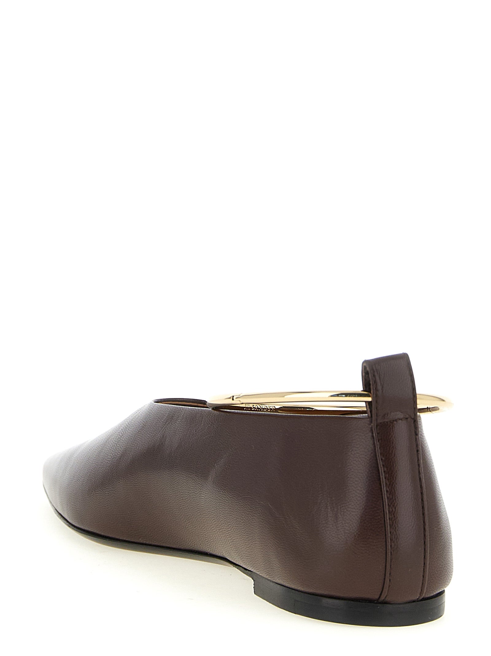 Jil Sander Brown Goatskin Ballet Flats