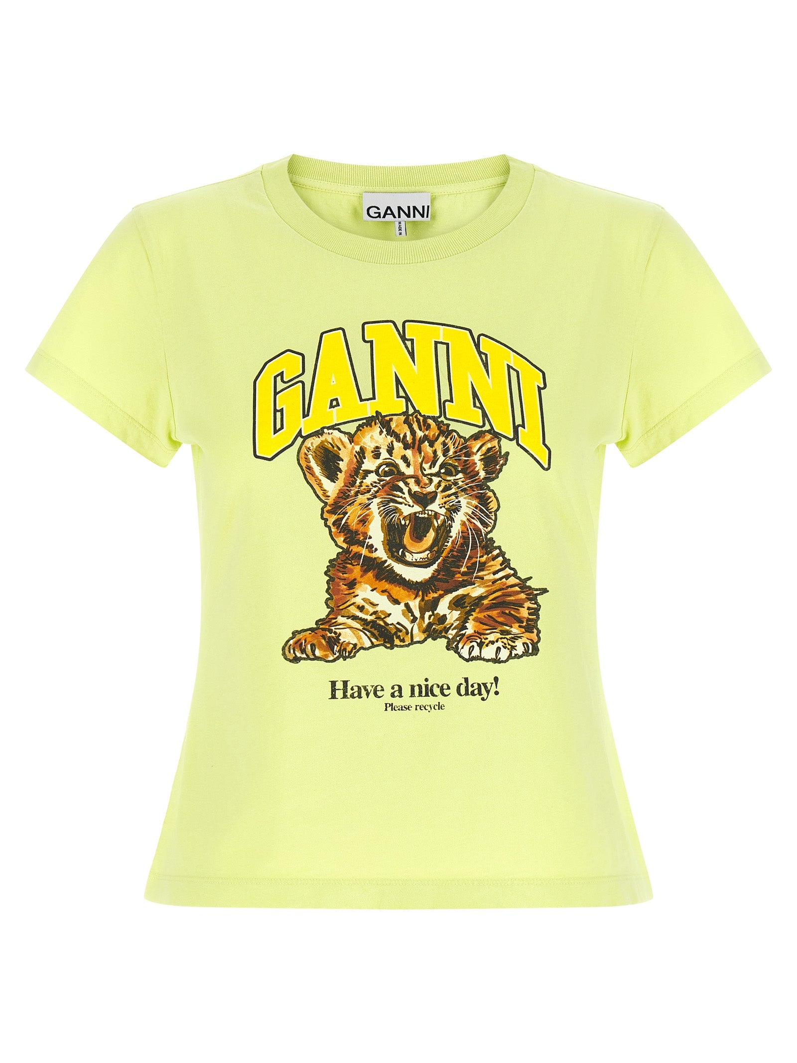 Ganni Bicolor Cotton T-Shirt