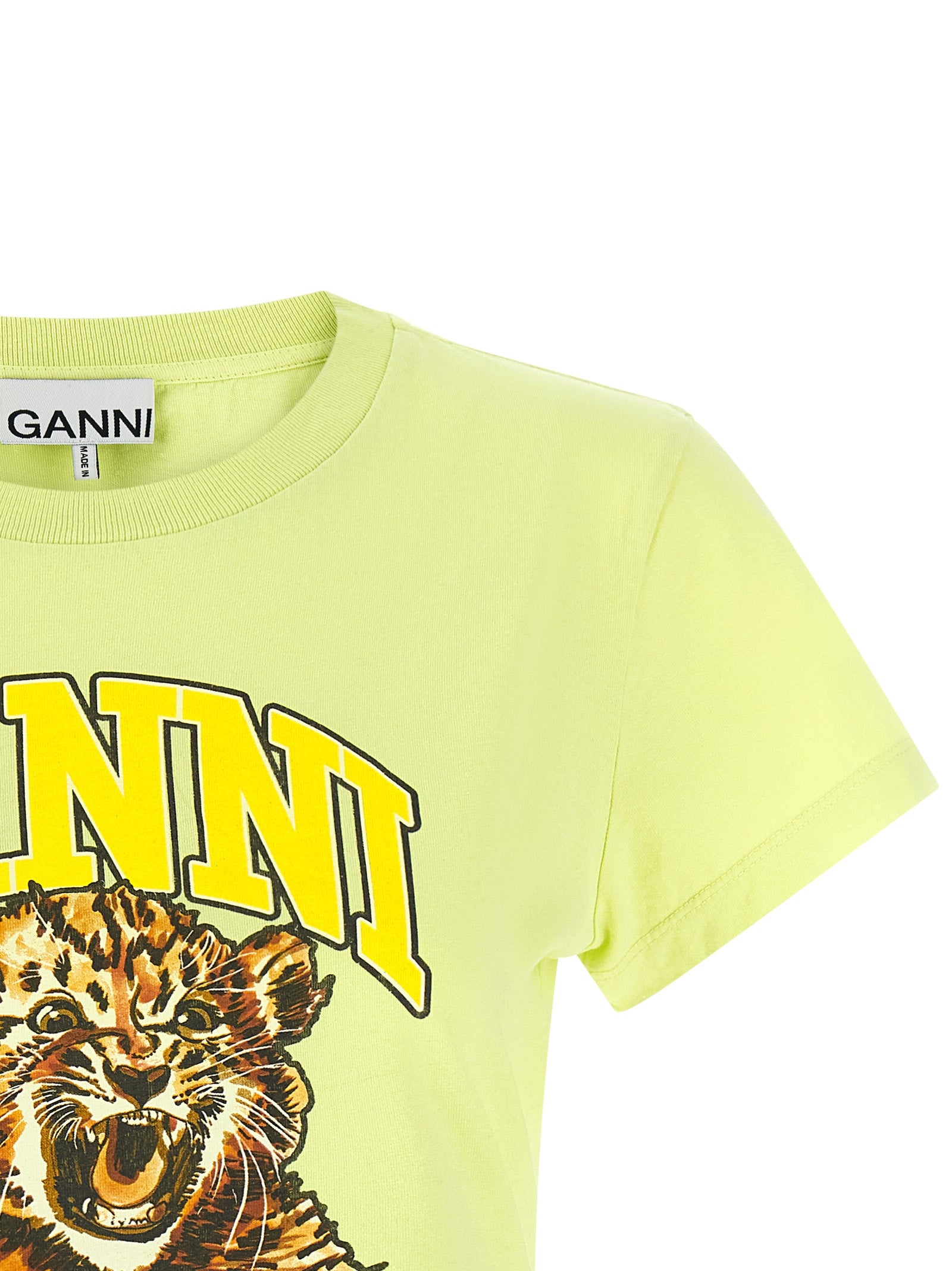 Ganni Bicolor Cotton T-Shirt