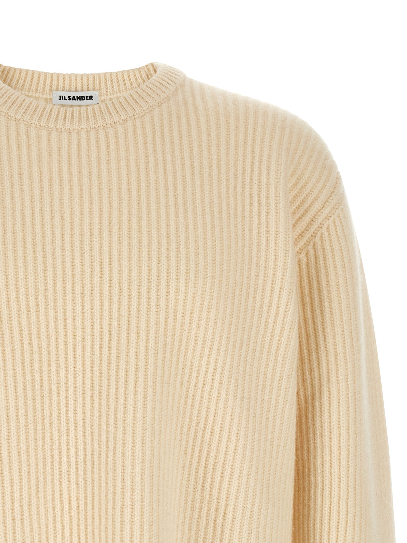 Jil Sander White Wool Cardigan