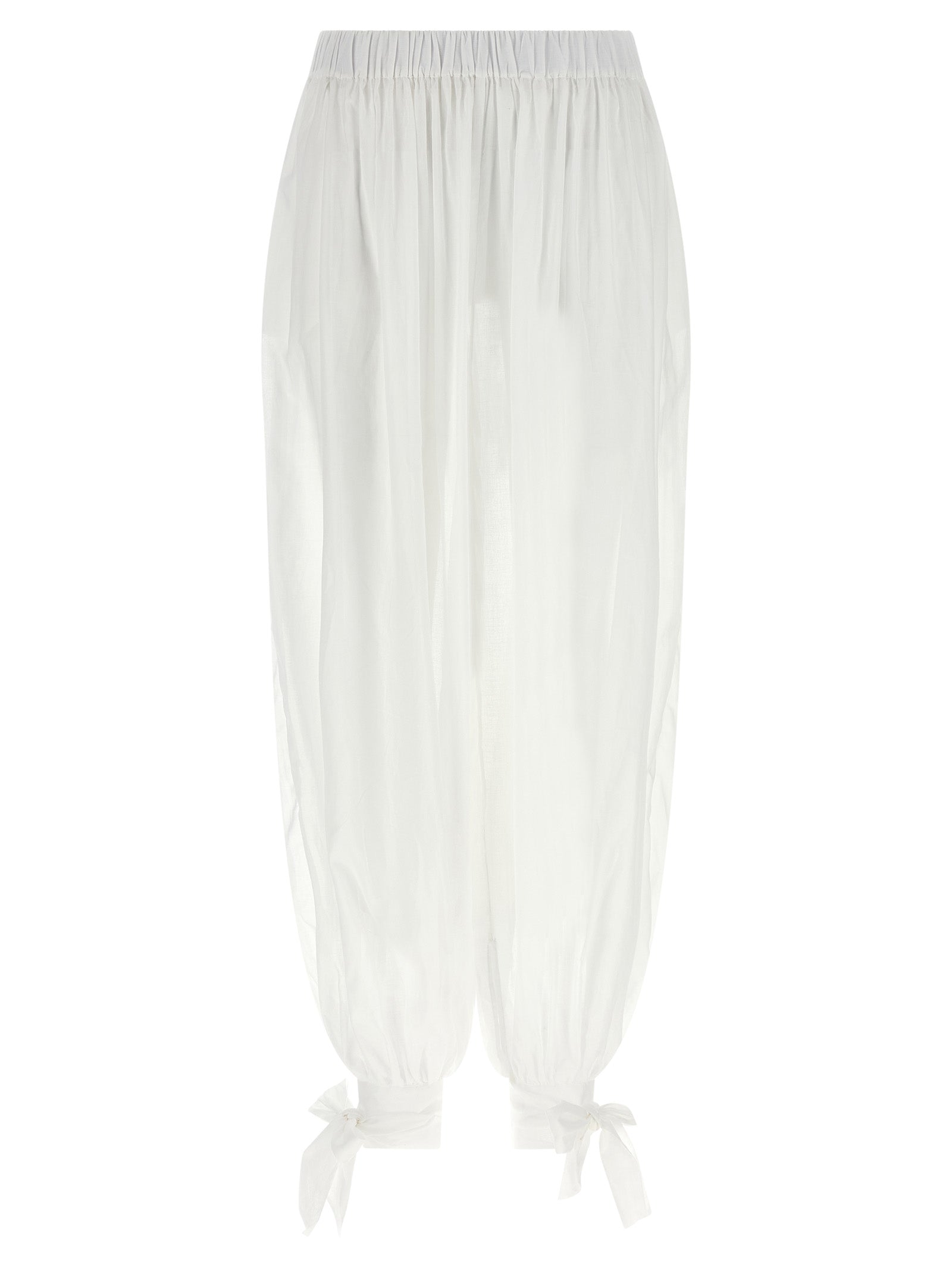The Andamane White Cotton Casual Pants