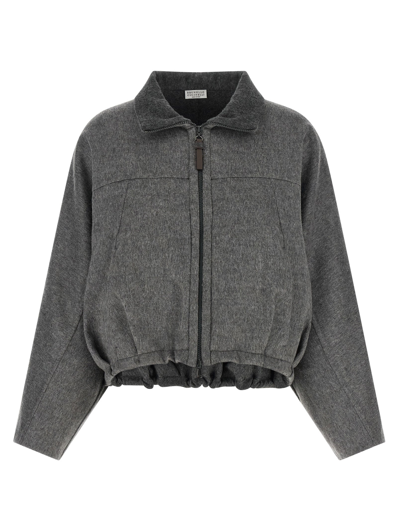 Brunello Cucinelli Gray Virgin Wool Full-Length Jacket
