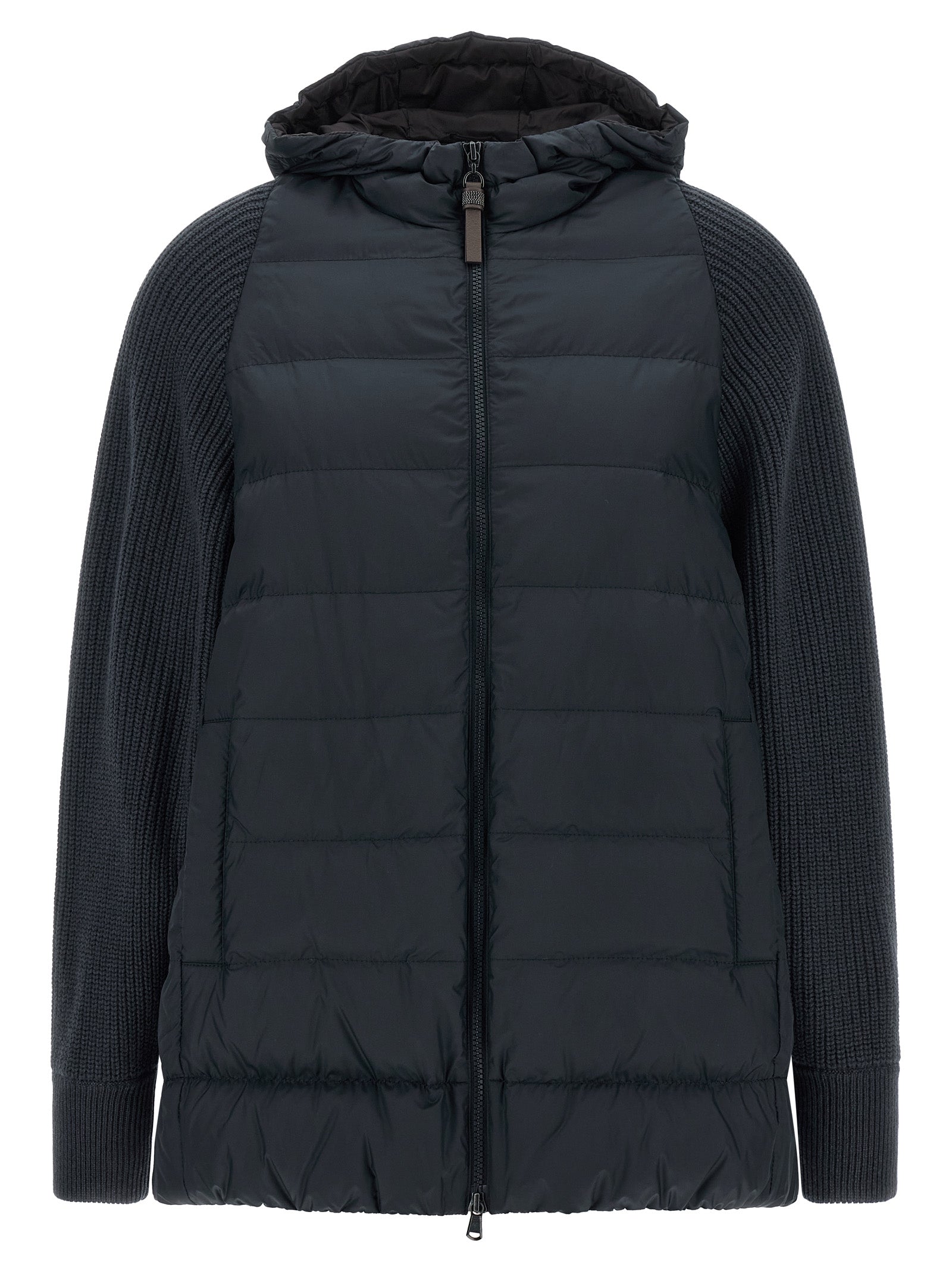 Brunello Cucinelli Blue Polyester Full-Length Jacket