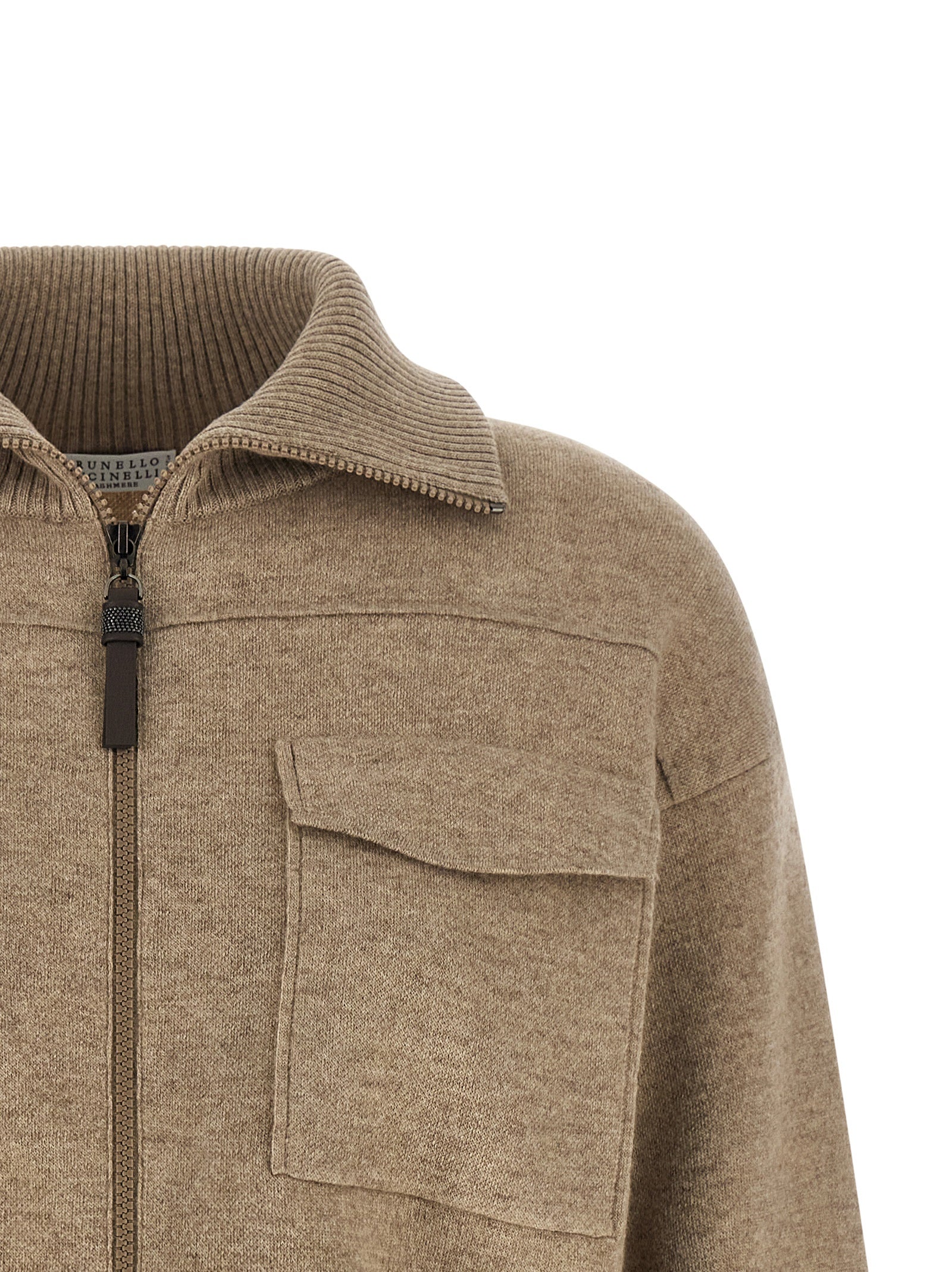 Brunello Cucinelli Beige Cashmere Cardigan