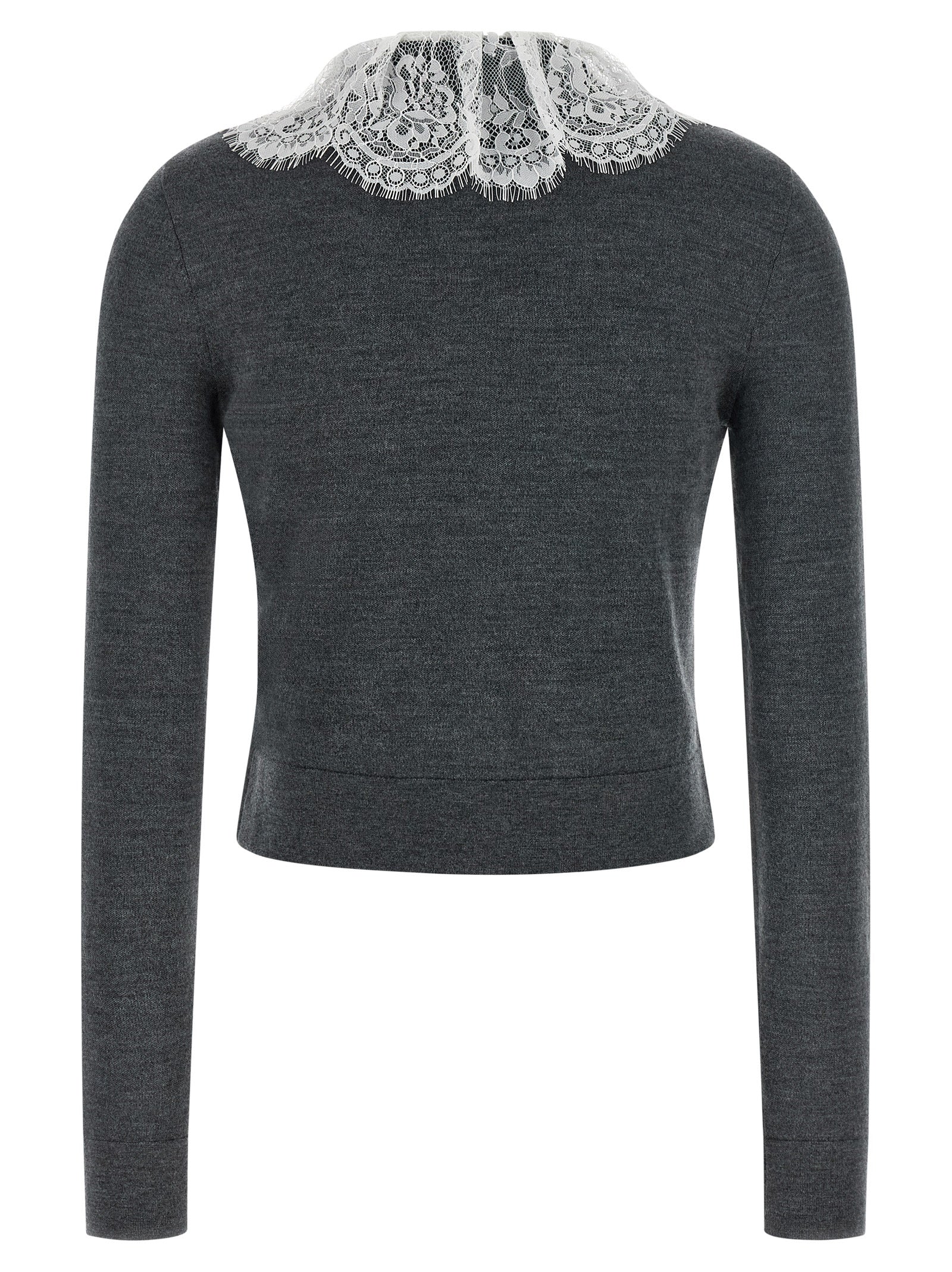 Self-Portrait Gray Wool Cardigan