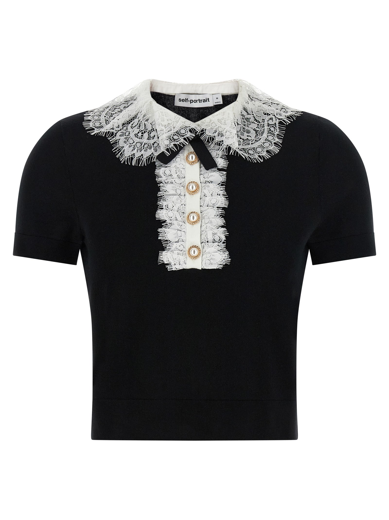 Self-Portrait Bicolor Wool Blouse