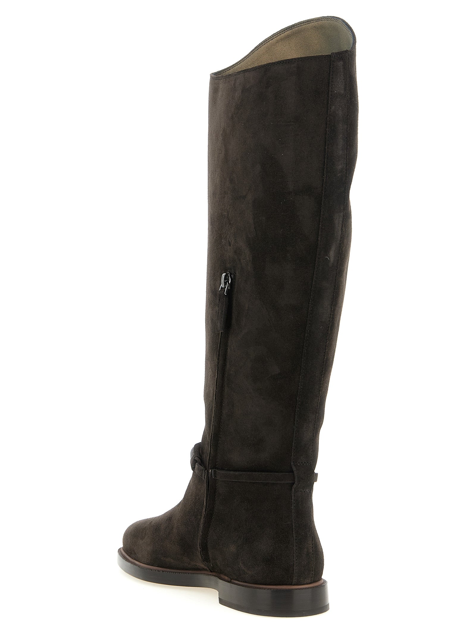 Brunello Cucinelli Black Calfskin Over The Knee