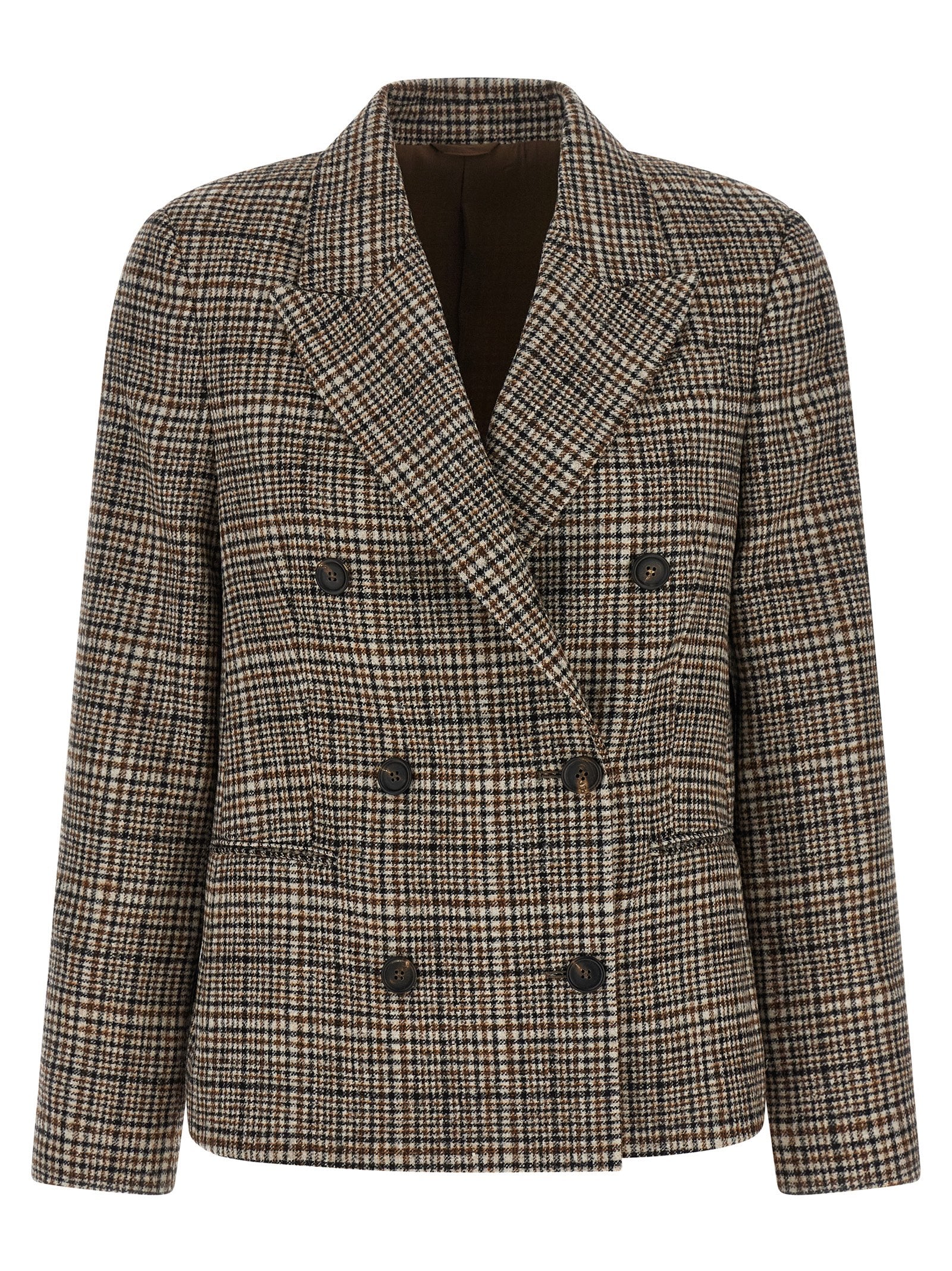 Brunello Cucinelli Beige Alpaca Leather Blazer