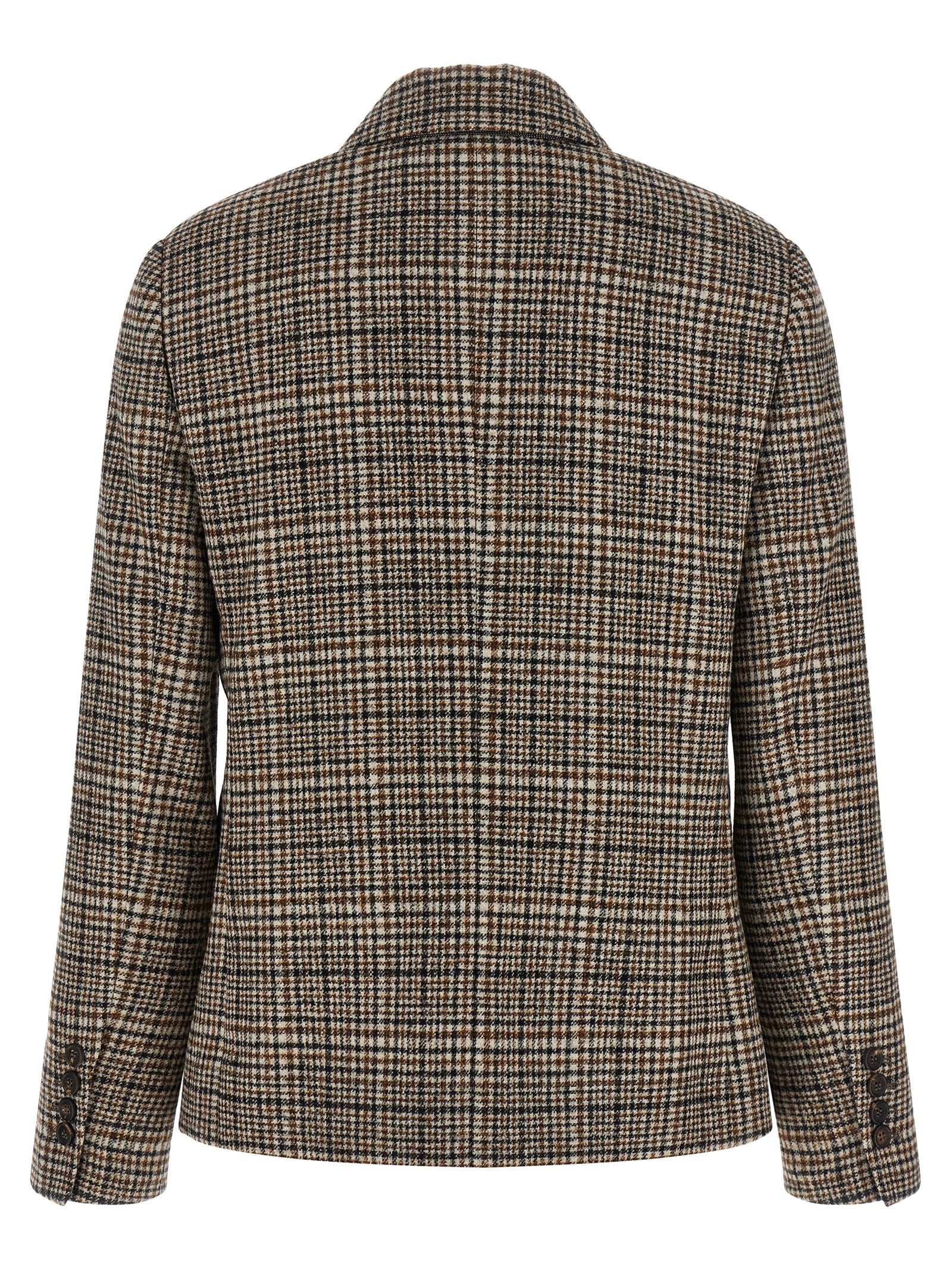 Brunello Cucinelli Beige Alpaca Leather Blazer