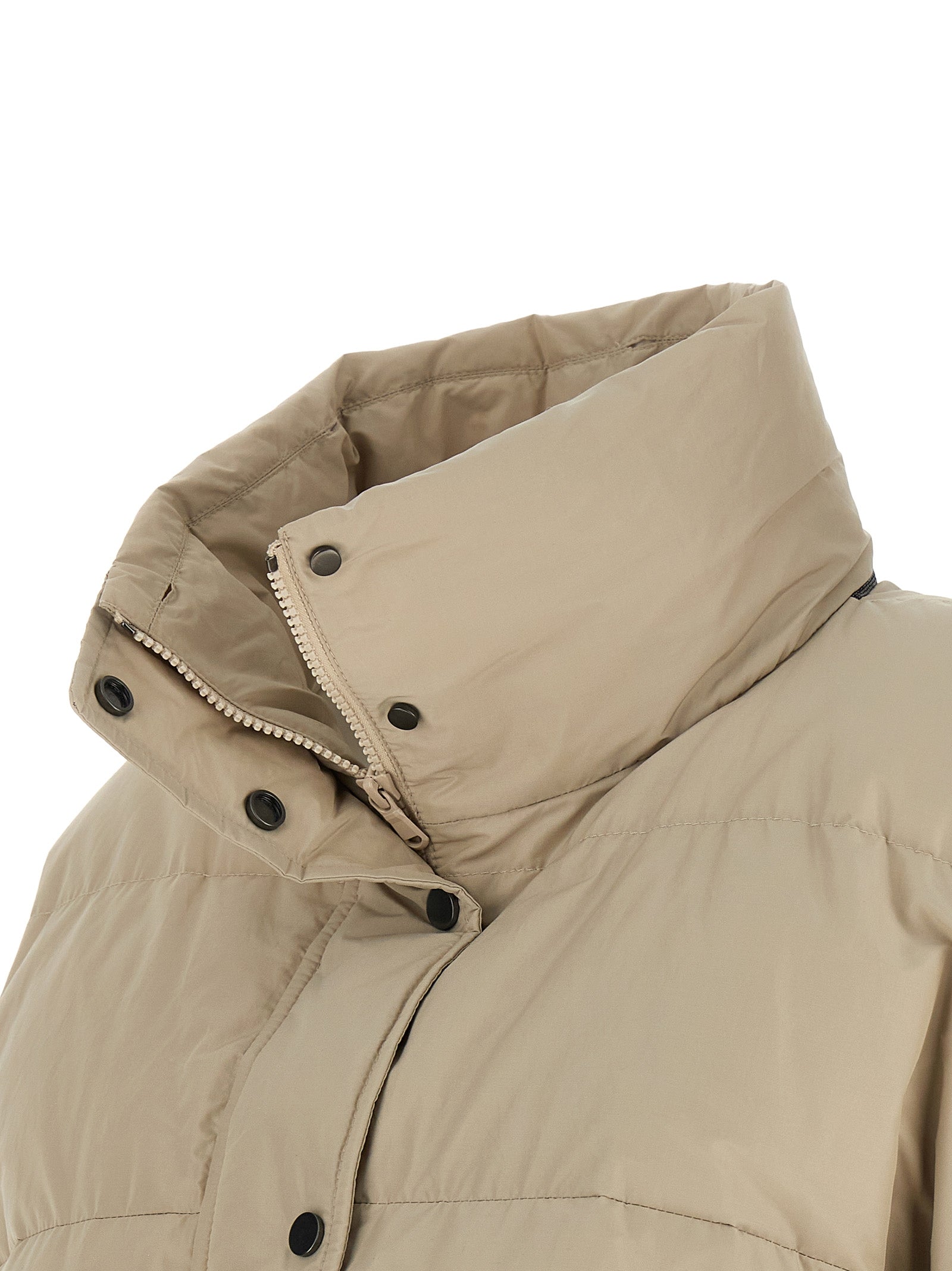 Brunello Cucinelli Beige Cotton Full-Length Jacket