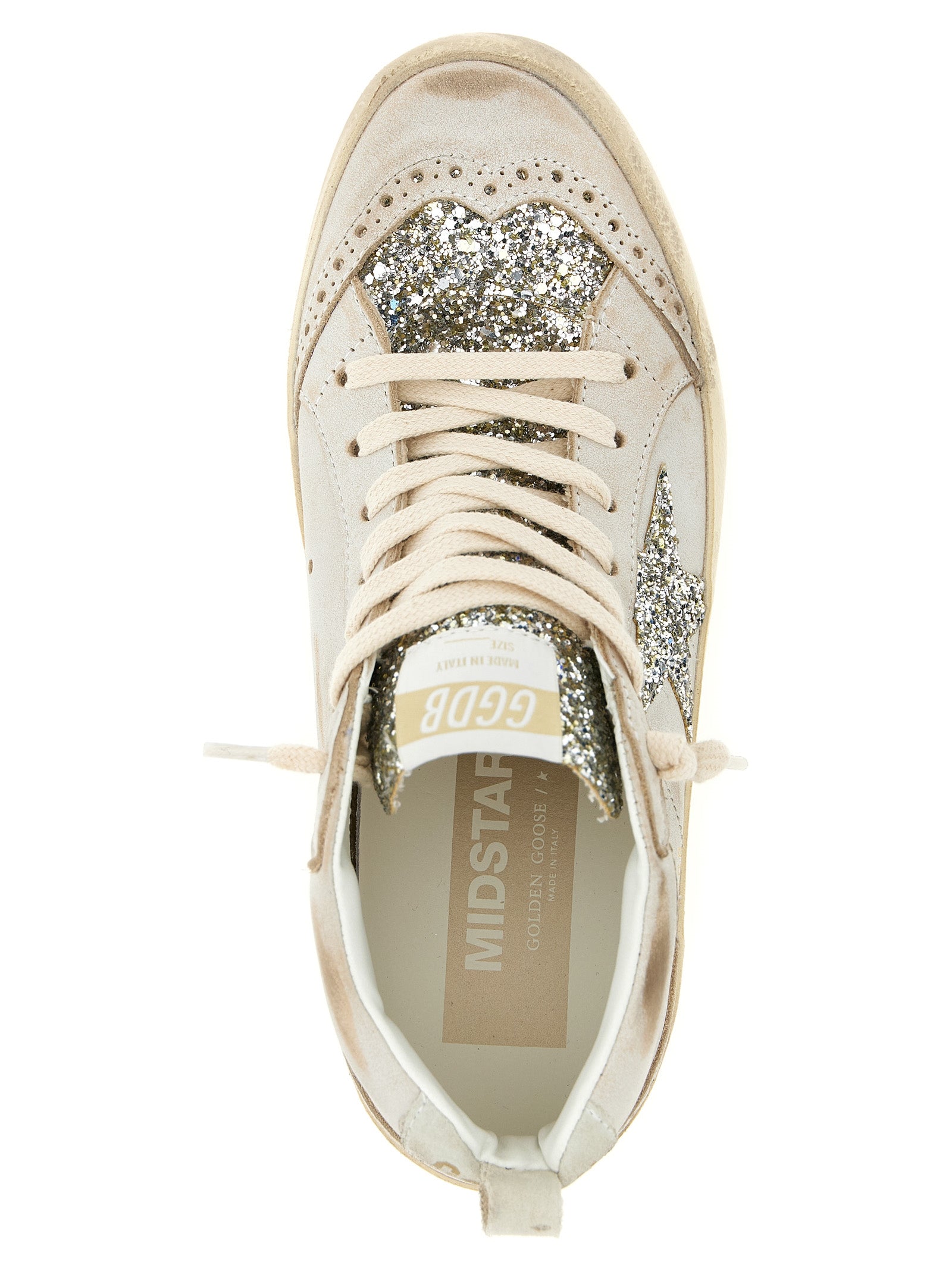 Golden Goose Beige Leather High Top Sneakers