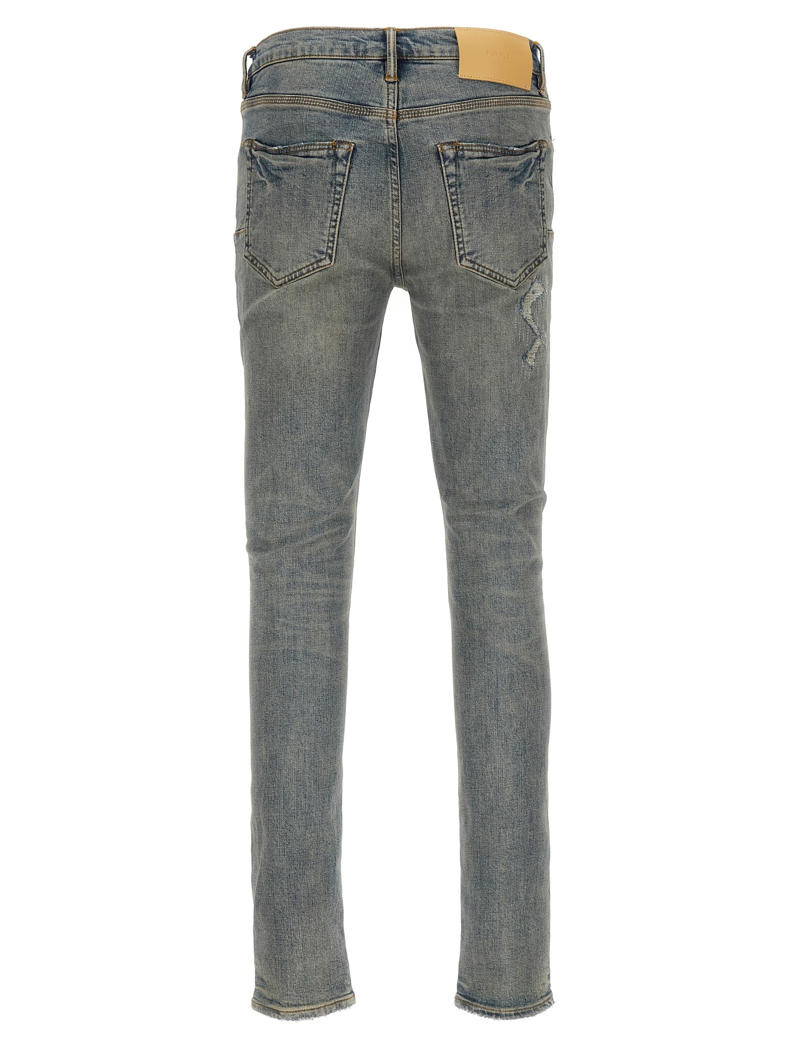 PURPLE Blue Cotton Slim Fit Jeans
