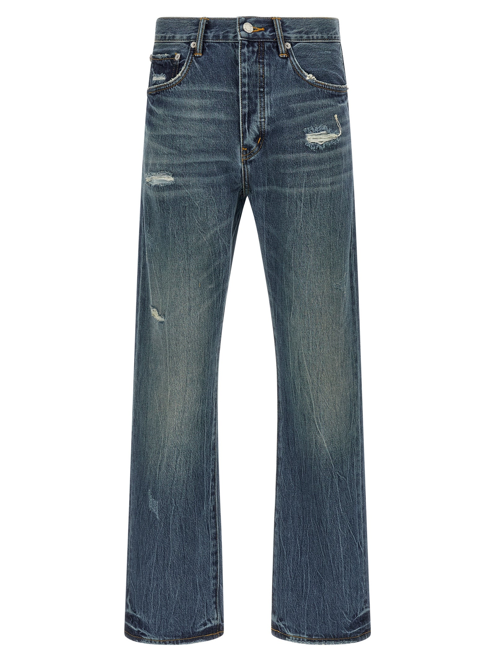 PURPLE Blue Cotton Straight-Leg Jeans