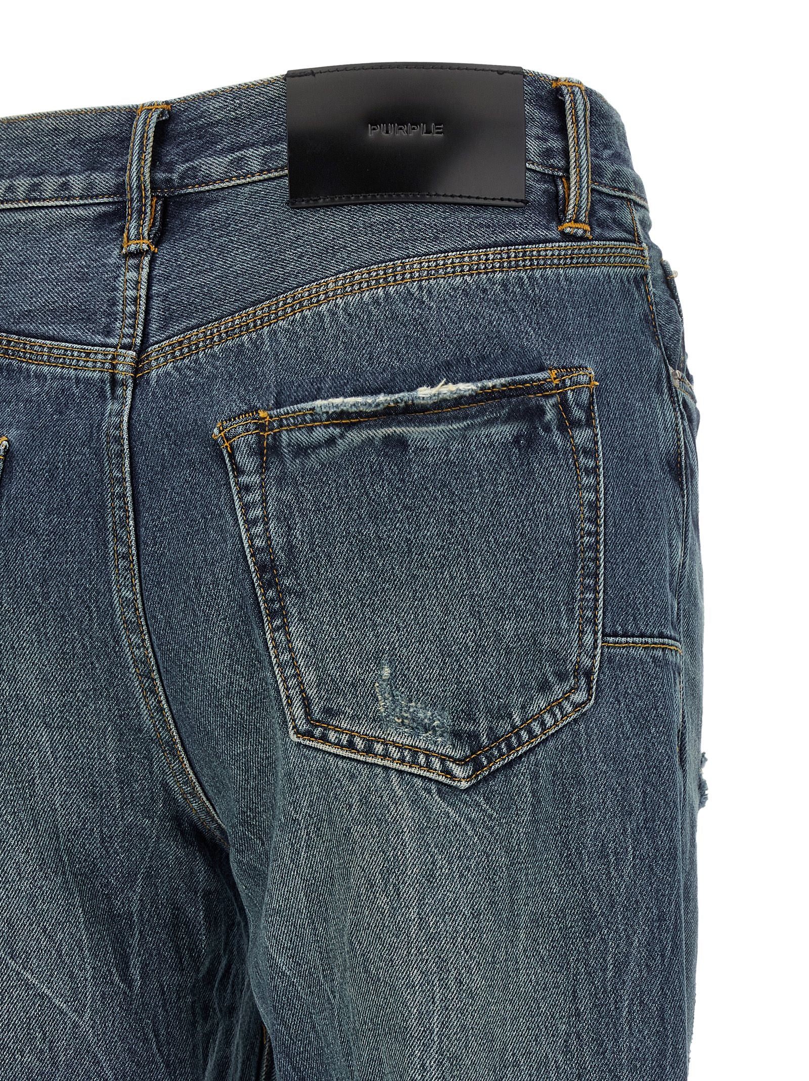 PURPLE Blue Cotton Straight-Leg Jeans