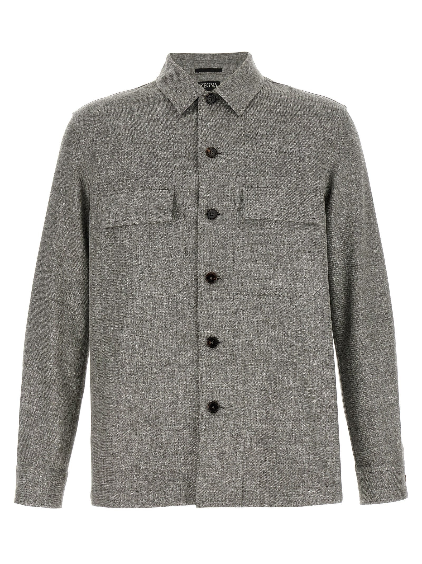 ZEGNA Beige Linen Blouse