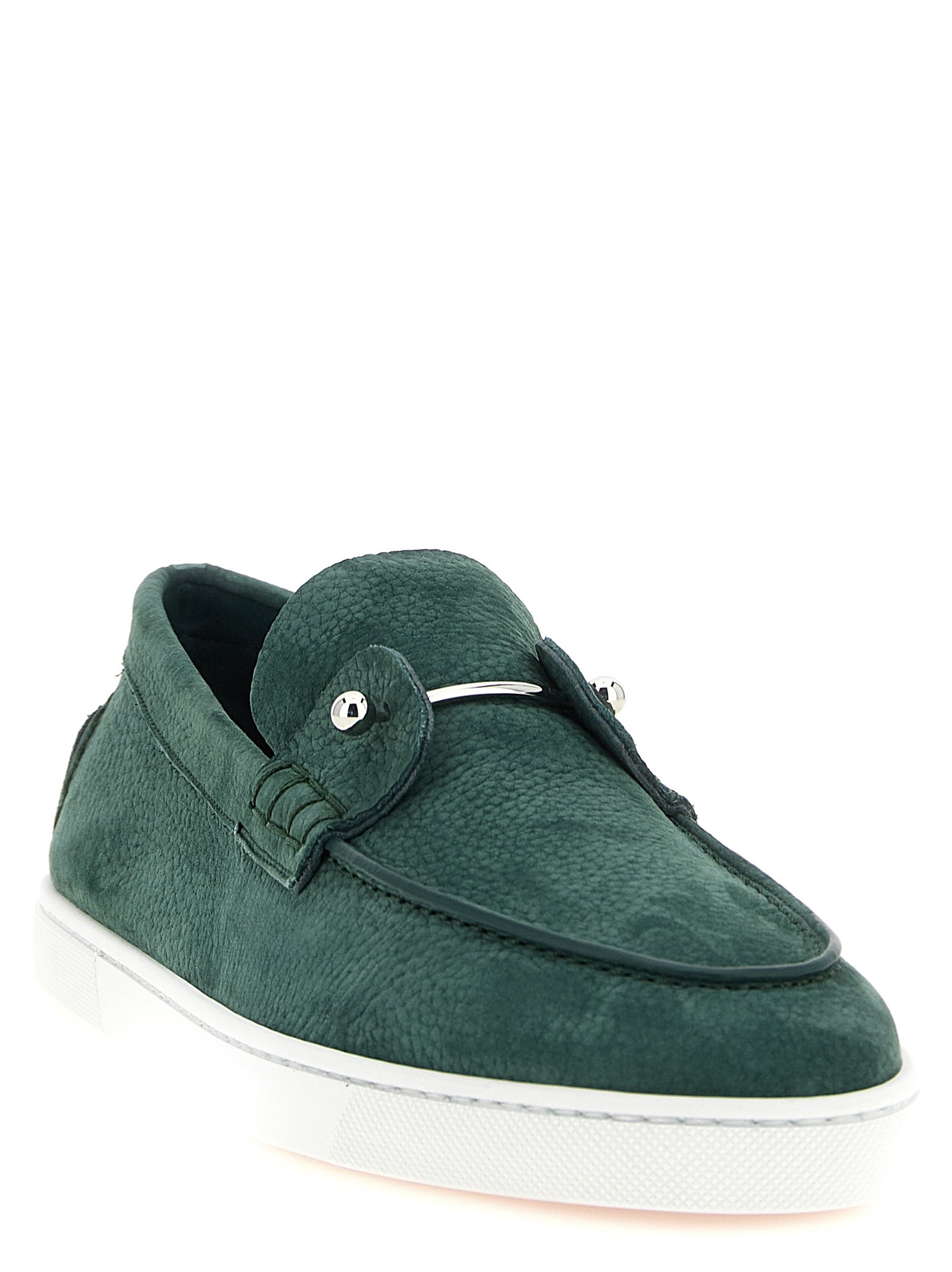 Christian Louboutin Bicolor Calfskin Slip-On Loafers