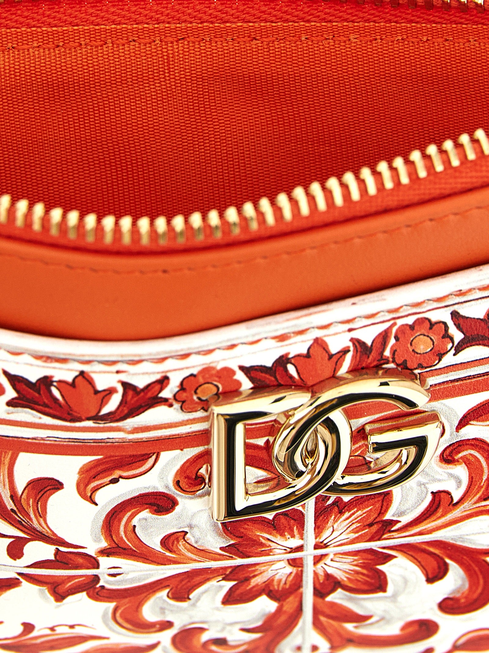 Dolce & Gabbana Orange Calfskin Cardholder