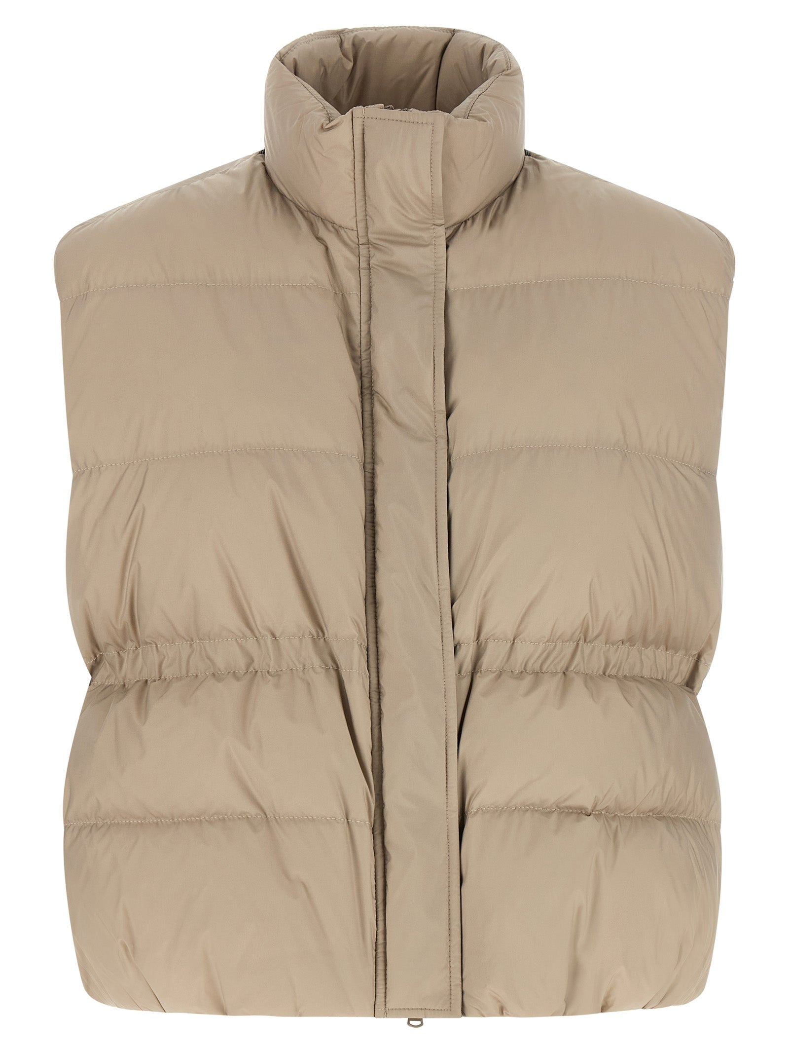 Brunello Cucinelli Gray Polyester Sleeveless Jacket