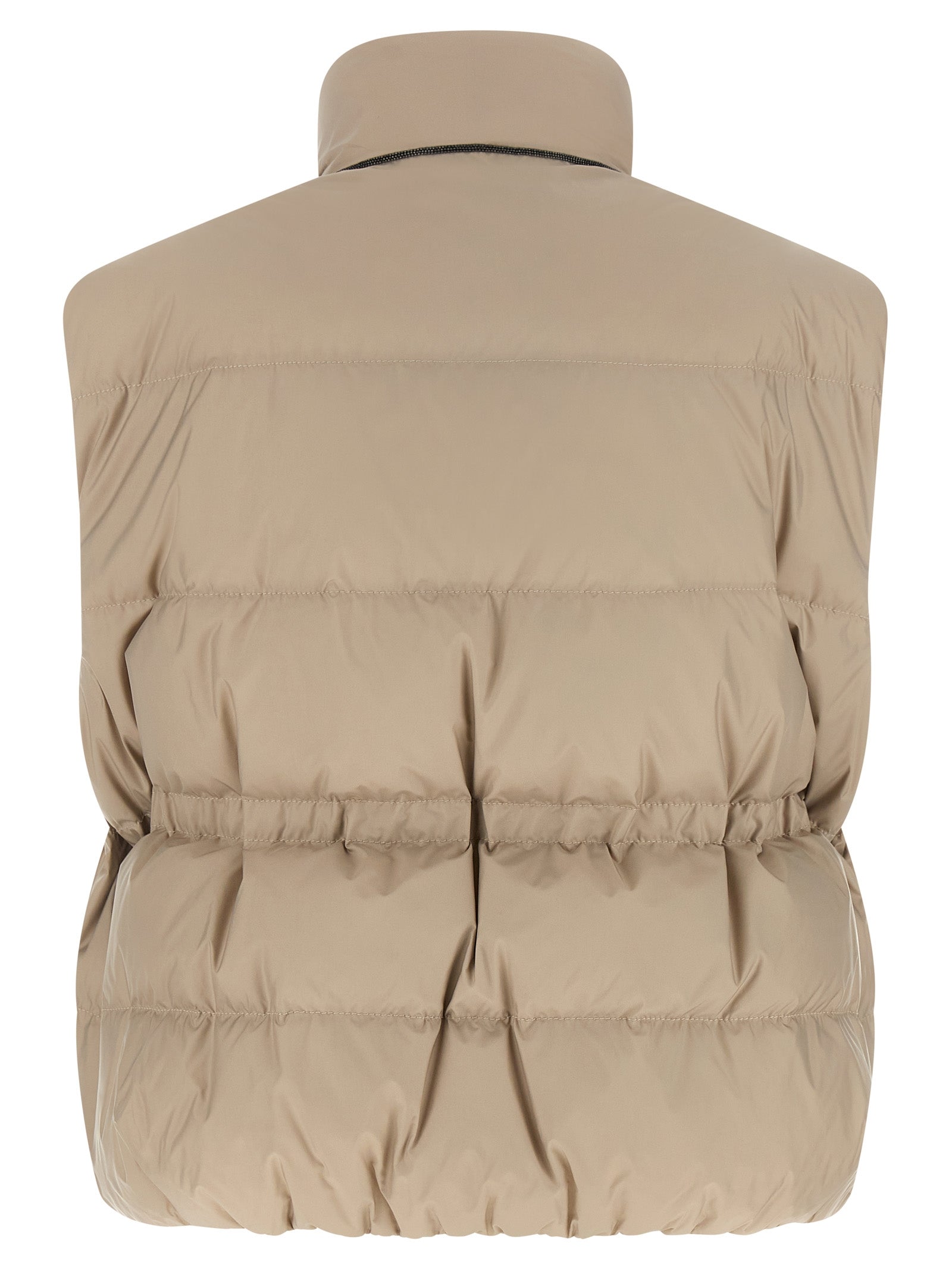 Brunello Cucinelli Gray Polyester Sleeveless Jacket