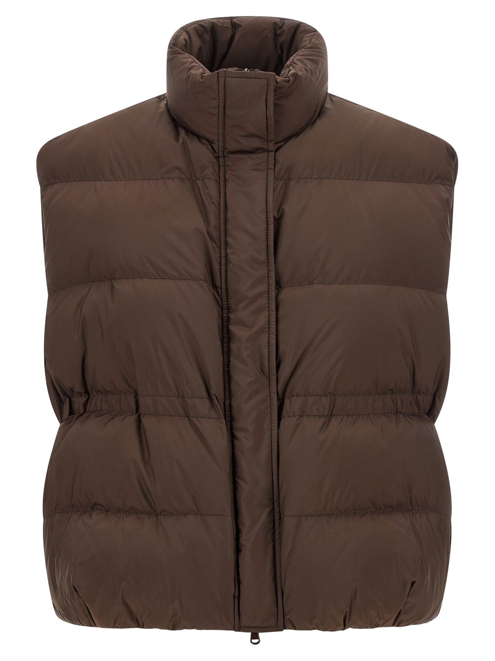 Brunello Cucinelli Brown Polyester Sleeveless Jacket