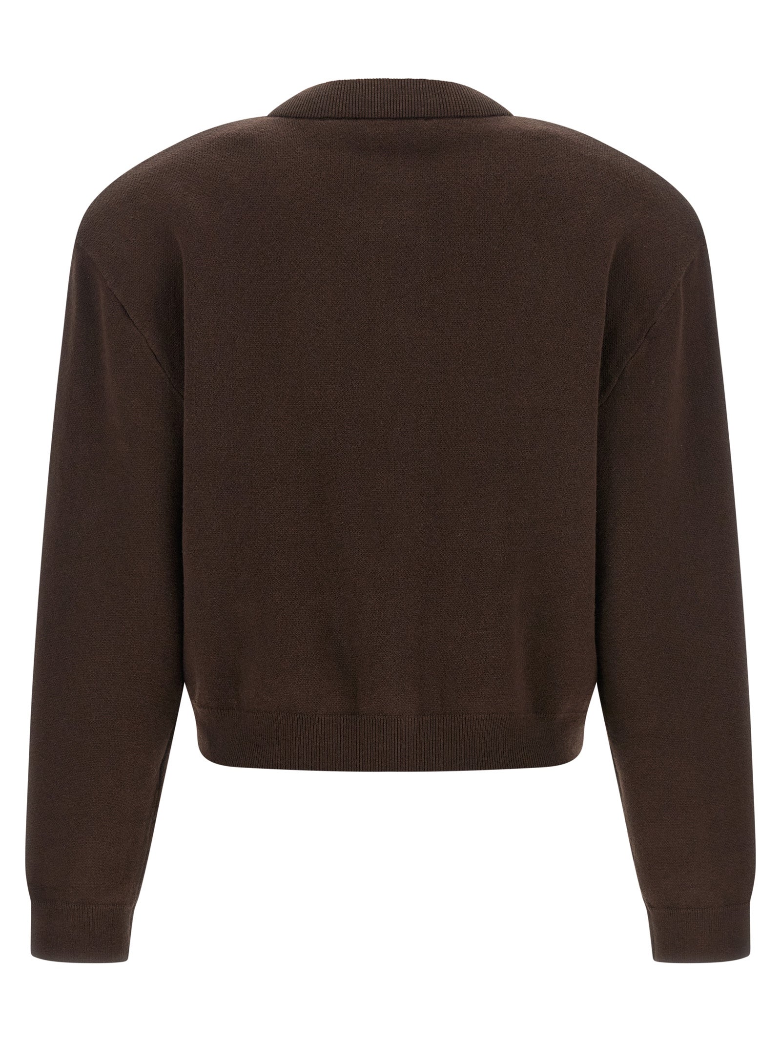 ROTATE BIRGER CHRISTENSEN Brown Organic Cotton Cardigan